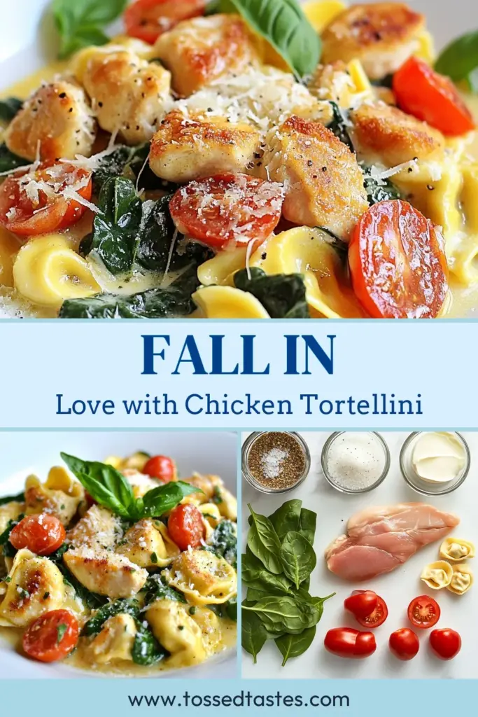 Discover the irresistible Marry Me Chicken Tortellini, a creamy chicken tortellini recipe that will win over your heart! This easy tortellini dinner combines tender chicken, fresh spinach, and vibrant cherry tomatoes in a comforting pasta dish. Perfect for a quick chicken and tortellini recipe, it's ready in just 30 minutes. Impress your loved ones and make this delicious recipe tonight! Save it for your next meal! #DinnerIn30 #ComfortFood #TortelliniLove #RecipeOfTheDay
