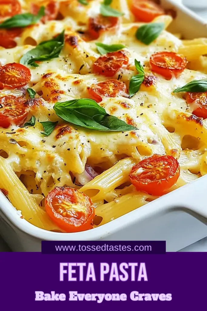 Discover the irresistible Feta Fiesta Pasta Bake, a baked pasta with feta cheese that's sure to impress! This easy pasta bake recipe combines creamy feta and juicy cherry tomatoes for a perfect vegetarian pasta bake. Ready in just 50 minutes, it's a delicious cherry tomato pasta recipe the whole family will love. Don't miss out on this flavorful dish—save it for your next meal! #FetaFiestaPastaBake #BakedPasta #VegetarianRecipes #EasyPastaBake