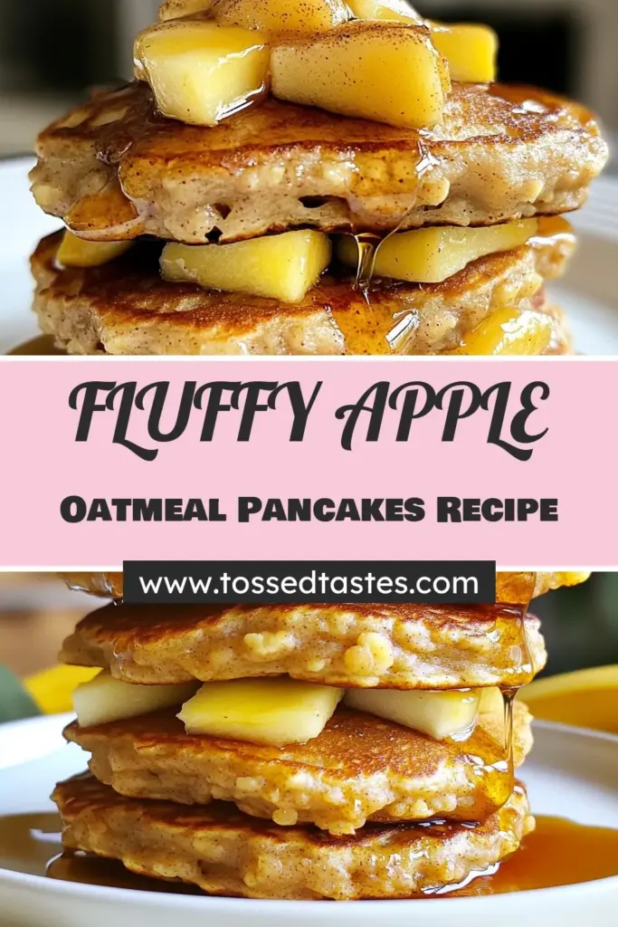 Start your day with these delicious apple oatmeal pancakes! This healthy pancake recipe combines rolled oats, whole wheat flour, and grated apple for a mouthwatering breakfast that’s also vegan. Perfect for busy mornings, these easy breakfast ideas prioritize nutrition without sacrificing flavor. Try this amazing vegan pancake recipe and enjoy fluffy, wholesome pancakes everyone will love. Save this recipe for a delightful morning treat! #AppleOatmealPancakes #HealthyBreakfast #VeganRecipe #EasyRecipes