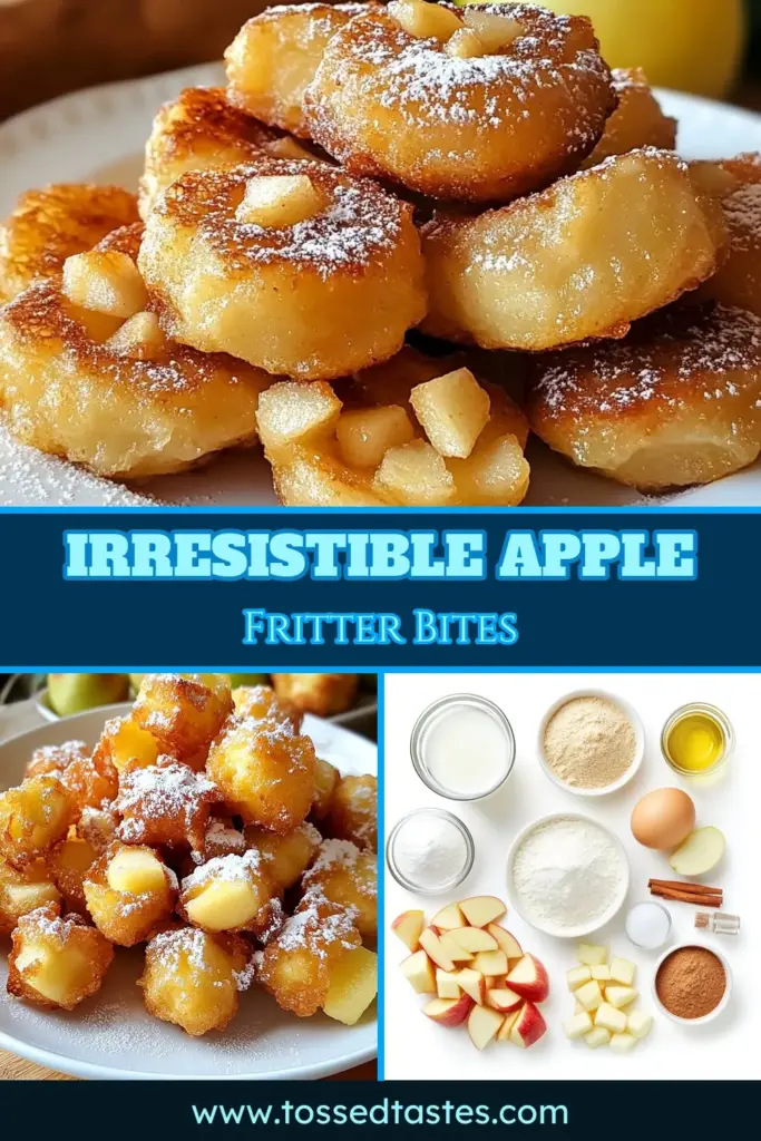 Indulge in these delightful apple fritter bites, the perfect fried apple dessert that's sure to impress! These easy apple fritters are made from fresh, diced apples and come together quickly for an effortless treat. Learn how to create homemade apple fritters that are golden, crispy, and simply irresistible. Try this quick apple recipe and elevate your dessert game tonight! Save and share this delicious recipe! #AppleFritterBites #EasyAppleFritters #FriedAppleDessert #QuickAppleRecipes