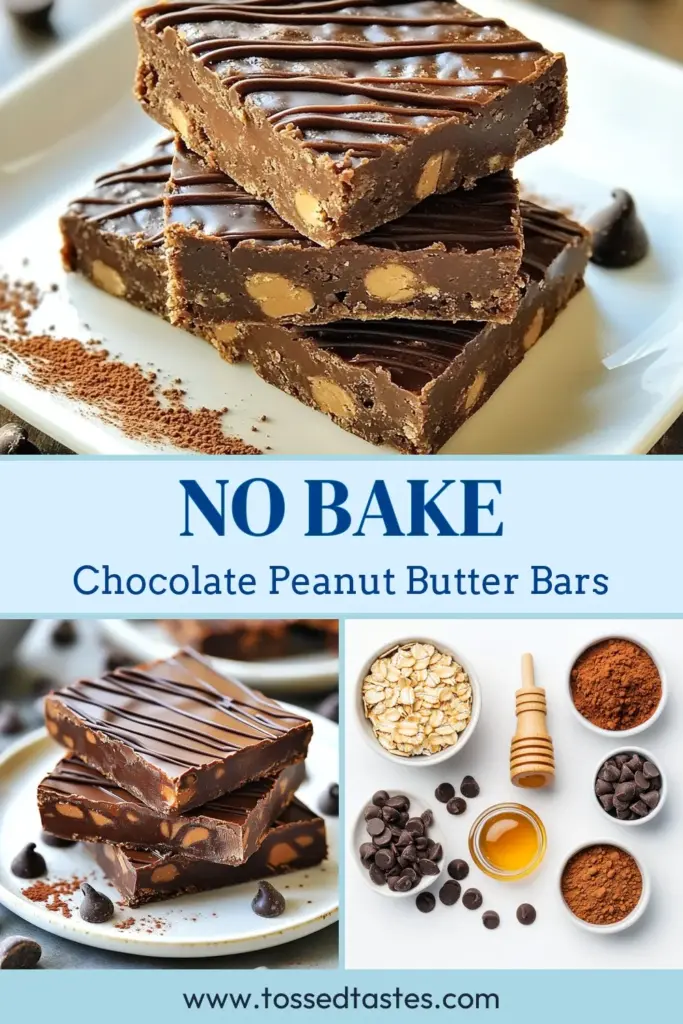Indulge in these no bake chocolate peanut butter bars, the perfect protein bars recipe for a healthy snack! Made with rolled oats, natural peanut butter, and chocolate protein powder, these easy no bake dessert bars are deliciously satisfying. With just 10 minutes of prep and a few simple ingredients, you’ll have a tasty treat that’s great for on-the-go. Try them today and enjoy a guilt-free snack! #HealthySnacks #ProteinBars #NoBakeDessert #ChocolateLovers