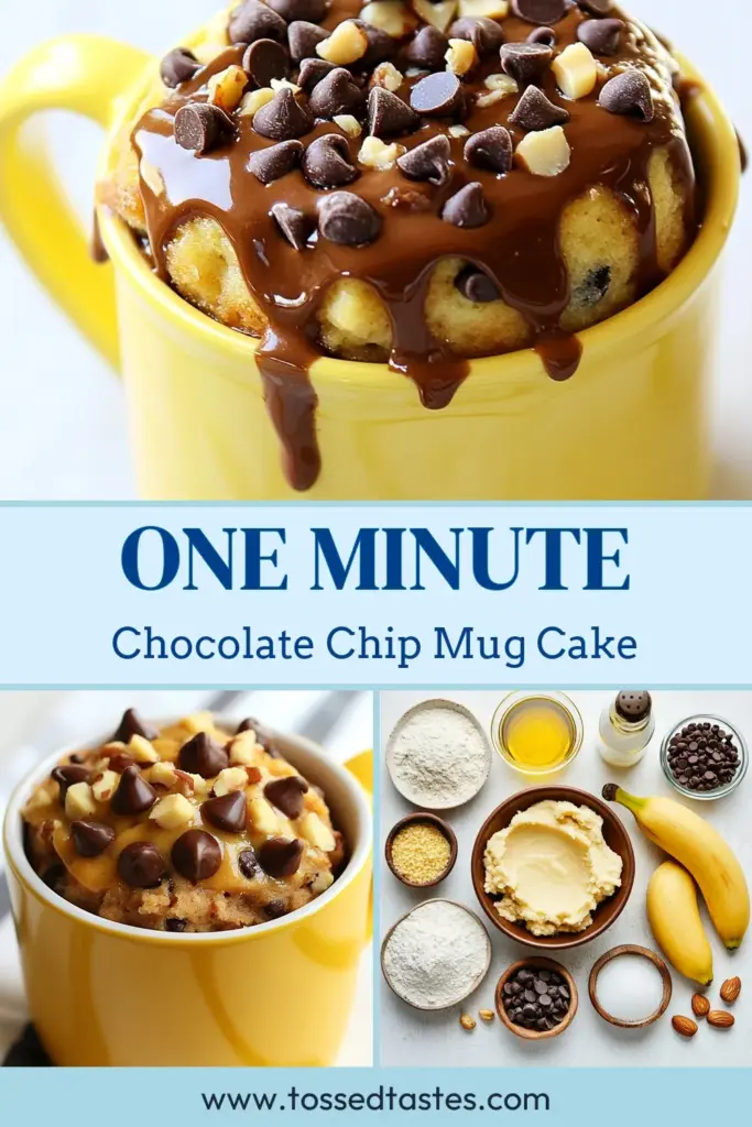 Indulge in a delicious Chocolate Chip Banana Bread Mug Cake that's ready in minutes! This quick banana mug cake recipe is perfect for satisfying your sweet tooth with minimal effort. Made in the microwave, this easy chocolate chip mug cake yields a delightful single serving banana cake, ideal for a quick treat or dessert. Try it today and enjoy warm, gooey chocolate in every bite! Save this recipe now! #MugCake #BananaBread #ChocolateLovers #QuickRecipes