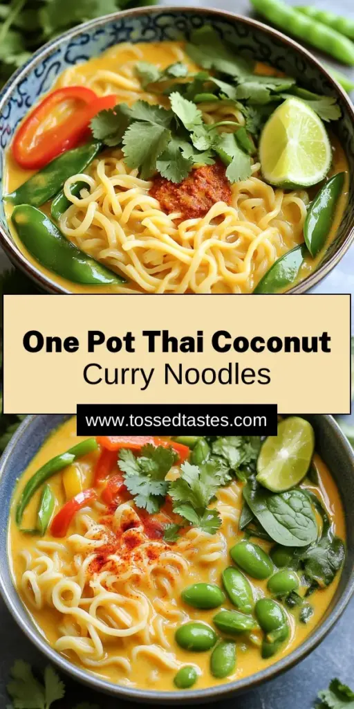 Savor the deliciousness of One-Pot Thai Coconut Curry Noodles with this easy-to-follow recipe! In just 20 minutes, you'll create a vibrant dish filled with rice noodles, fresh veggies, and rich coconut flavor, perfect for any night of the week. Enjoy this comforting meal that combines creamy, spicy, and tangy elements. Click through to discover how to whip up this simple yet satisfying curry noodle feast that will impress your family and friends!