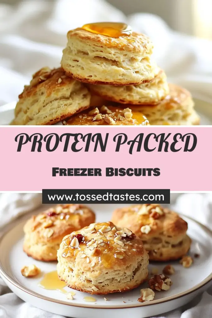 Looking for a delicious and nutritious start to your day? Try these freezer-friendly protein biscuits! This healthy protein biscuits recipe combines whole wheat flour and protein powder for high-protein breakfast biscuits perfect for busy mornings. Made with Greek yogurt, these whole wheat biscuits with protein powder are easy to make and freezer-friendly. Bake a batch now and enjoy later! Save the recipe for a wholesome treat! #ProteinBiscuits #FreezerFriendly #HealthyRecipes #BreakfastIdeas