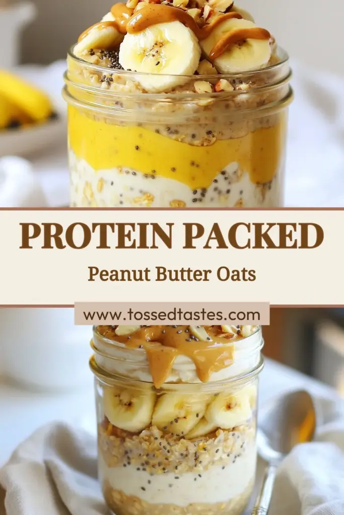 Start your day with this delicious high-protein overnight oats recipe! Our High-Protein Peanut Butter Overnight Oats combines creamy peanut butter, chia seed oatmeal, and almond milk for a nutritious and easy breakfast idea. Perfect for meal prep, these healthy overnight oats are packed with protein and flavor. Don’t miss out on this energizing treat! Try it now and save your favorite healthy breakfast ideas! #HealthyBreakfast #OvernightOats #PeanutButterOats #ChiaSeedRecipes