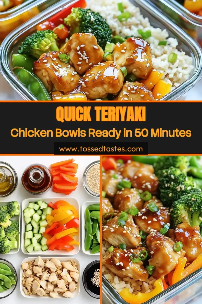 Make healthy eating easy with these Teriyaki Chicken Meal Prep Bowls! Perfect for busy weekdays, this easy chicken stir-fry combines flavorful marinated chicken, vibrant vegetables, and nutritious brown rice. Discover why this meal prep teriyaki recipe should be your go-to for healthy meal prep recipes. Save time and eat well! Pin this to try later. #TeriyakiChicken #MealPrep #HealthyRecipes #EasyRecipes