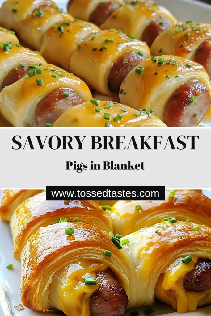 Start your day with these delightful Breakfast Pigs in a Blanket! This crescent roll breakfast recipe wraps savory sausage and melty cheese in a flaky dough, making it the perfect easy breakfast appetizer. With flavors enhanced by garlic and smoked paprika, these sausage cheese bites are sure to impress. Great for brunch or quick meals! Try this savory breakfast recipe today and enjoy every bite. Don’t forget to save it for later! #BreakfastRecipes #EasyAppetizers #BrunchIdeas #SausageBites