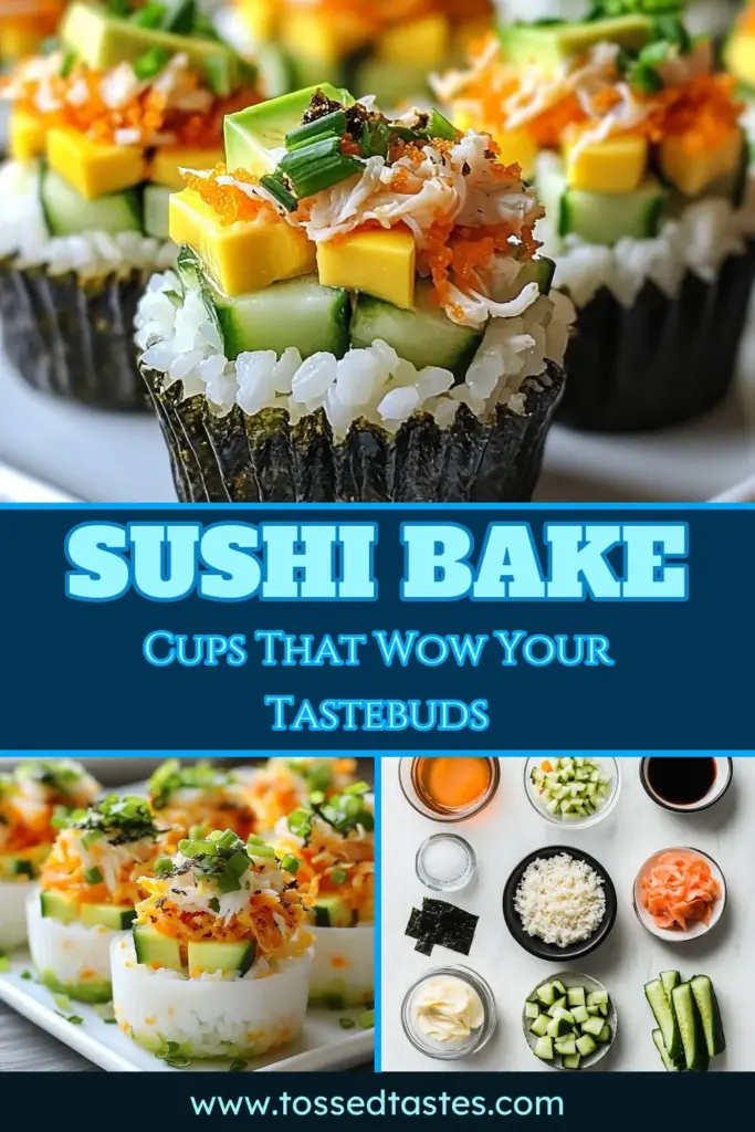 Discover the delicious trend of TikTok sushi bake cups! This easy sushi bake recipe features layers of sushi rice topped with shredded imitation crab and fresh veggies for a fun twist on classic sushi. Perfect for gatherings, these baked sushi cups are quick to make and are sure to impress. Try them out and elevate your appetizer game! Save this recipe for your next culinary adventure. #TikTokSushiBakeCups #SushiBakeRecipe #ImitationCrabSushiCups #EasySushiBake