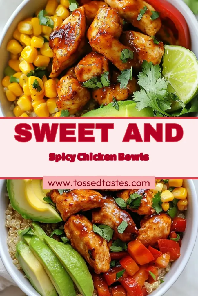 Discover the ultimate Honey Chipotle Chicken Bowl recipe that will spice up your mealtime! This easy Chicken Bowls Recipe features tender pieces of spicy honey chicken, served over a warm quinoa chicken bowl. Garnished with avocado and fresh cilantro, it's a nutritious delight. Perfect for meal prep or a quick dinner! Try this flavorful dish today and enjoy a Cilantro Lime Chicken Bowl experience. Save this recipe for later! #HoneyChipotleChicken #ChickenBowls #QuinoaChickenBowl #SpicyHoneyChicken