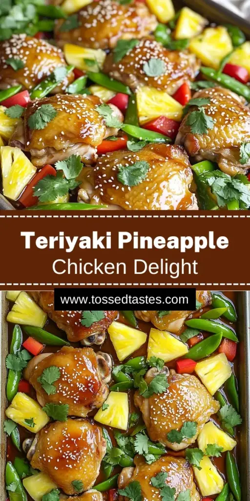 Delight your taste buds with this easy sheet-pan teriyaki pineapple chicken recipe! Combining juicy chicken thighs, fresh pineapple, and colorful veggies, this one-pan meal is perfect for busy nights. With just a few simple ingredients and minimal cleanup, you'll have a flavorful dinner ready in no time. Click through for the full recipe and bring some tropical flair to your dinner table tonight!
