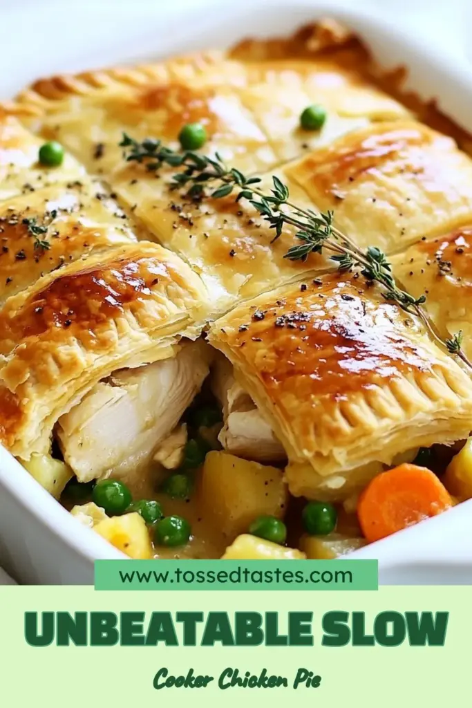 Looking for a comforting dish? Try this easy slow cooker chicken pot pie recipe! Packed with tender chicken, veggies, and creamy goodness, it's the ultimate comfort food. In just a few minutes of prep, you’ll have a delicious creamy chicken pot pie ready to impress your family. Perfect for busy nights or cozy weekends! Save this recipe for a warm, hearty meal today. #SlowCookerChickenPotPie #ChickenPotPieRecipe #EasyChickenPotPie #ComfortFoodRecipes
