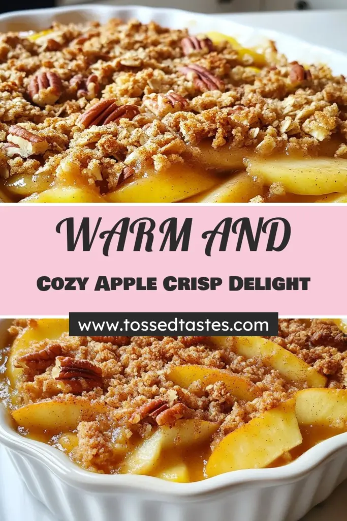 Enjoy a slice of fall with this Perfect Apple Crisp recipe! This easy apple crisp features a blend of tart Granny Smith and sweet Honeycrisp apples, coated in cinnamon and nutmeg, topped with a crunchy oat mixture. This warm apple dessert is perfect for cozy gatherings or a sweet family treat. Bake your way to homemade apple crisp bliss today! Save this baked apple recipe for a delicious dessert everyone will love! #AppleCrispRecipe #WarmAppleDessert #EasyAppleCrisp #BakedAppleRecipe