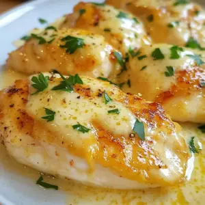 - 4 boneless, skinless chicken breasts - 2 tablespoons olive oil - 4 cloves garlic, minced - 1 cup heavy cream - 1 cup grated Parmesan cheese - 1 teaspoon garlic powder - 1 teaspoon Italian seasoning - Salt and pepper to taste - Fresh parsley, chopped (for garnish) Start by seasoning the chicken. Use salt, pepper, garlic powder, and Italian seasoning. Rub it on both sides. This step adds flavor. I like to use my hands for even coverage. Next, heat olive oil in a large skillet over medium-high heat. Once hot, add the chicken breasts. Cook for about 6 to 7 minutes on each side. You want them golden brown and cooked through. Use a meat thermometer if you like; the chicken should reach 165&deg;F. Once done, remove the chicken from the skillet and set it aside. In the same skillet, add the minced garlic. Saut&eacute; it for about 30 seconds, or until it becomes fragrant. Be careful not to burn it. Then, lower the heat to medium. Pour in the heavy cream and stir well. Let it simmer for 2 to 3 minutes. This will help the flavors mix. Now it's time to add the Parmesan cheese. Gradually stir it in, mixing constantly. This helps it melt smoothly into the cream. You want a nice, thick sauce without lumps. If it looks too thick, add a splash of cream or water. Make sure the sauce is creamy and well-blended. Cook the chicken just right. To avoid dryness, do not overcook it. The ideal cooking time is about 12 to 14 minutes total. Use a timer if needed. If your sauce is too thick, add a bit more cream or broth. For more flavor, consider adding a pinch of red pepper flakes or lemon juice. Serve the chicken on a plate drizzled with the creamy garlic sauce. A sprinkle of fresh parsley adds a nice touch. Pair it with steamed vegetables or pasta for a full meal. {{ingredient_image_1}} This blog covered a simple and tasty creamy garlic Parmesan chicken recipe. You learned about the key ingredients, like chicken, garlic, and Parmesan cheese. We shared step-by-step instructions to help you cook it perfectly. Tips about technique and sauce consistency will guide you. We also explored variations and storage info to keep your dishes fresh. Use this recipe to impress yourself and others. Enjoy experimenting with flavors and serving options! Now, gather your ingredients and start cooking your delicious meal today.