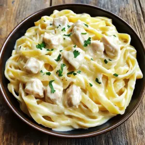 - 1 lb chicken breast - 4 cups low-sodium chicken broth - 1 lb fettuccine pasta - 1 cup heavy cream - 1 cup freshly grated Parmesan cheese - 1 teaspoon salt - ½ teaspoon freshly cracked black pepper - 1 teaspoon Italian seasoning - Fresh parsley for garnish - Instant Pot - Measuring cups and spoons - Sauté spoon The main ingredients for this dish include chicken, pasta, and cream. Each element plays a key role in making the meal rich and tasty. The chicken breast provides protein. The fettuccine pasta gives a nice base. The heavy cream makes the sauce smooth and rich. I also use low-sodium chicken broth. This broth adds depth and flavor while keeping the dish lighter. Freshly grated Parmesan is vital. It adds a salty bite and a creamy texture. For seasoning, I keep it simple with salt, pepper, and Italian seasoning. These spices enhance the dish without overpowering it. Fresh parsley adds a bright touch. It makes the dish look inviting and fresh. In terms of equipment, I rely on my Instant Pot. It cooks the chicken and pasta together quickly. Measuring cups and spoons help with precision. A sauté spoon is useful for mixing and stirring. Gather these ingredients and tools. You will create a creamy chicken Alfredo that delights everyone at the table. - Sauté chicken until lightly browned. - Add minced garlic and cook briefly. Start by setting your Instant Pot to sauté mode. When it heats up, add 2 tablespoons of olive oil. Once the oil is hot, toss in 1 pound of diced chicken breast. Cook it for about 5 minutes. You want it to be lightly browned but not fully cooked. Stir it occasionally to avoid sticking. Next, add 3 cloves of minced garlic. Cook for one more minute until the garlic smells good but does not burn. - Pour in broth and add fettuccine. - Seal and pressure cook for 8 minutes. Now, carefully pour in 4 cups of low-sodium chicken broth. Make sure to scrape any bits stuck to the pot. This adds flavor! Then, add 1 pound of fettuccine pasta. Ensure the pasta is submerged. Do not stir, as this can cause clumping. Now seal the Instant Pot lid and set the valve to sealing. Choose the manual or pressure cook option and set the timer for 8 minutes. - Release pressure and stir in cream and cheese. - Adjust sauce consistency as needed. - Serve and garnish. After 8 minutes, do a quick release by turning the valve to venting. Be careful as steam will escape. Once the steam is gone, open the lid. Switch the Instant Pot back to sauté mode. Pour in 1 cup of heavy cream and 1 cup of freshly grated Parmesan cheese. Add 1 teaspoon of salt, ½ teaspoon of black pepper, and 1 teaspoon of Italian seasoning. Stir everything until the cheese melts and the sauce is creamy. If the sauce is too thick, mix in a splash of broth or cream. Serve your creamy chicken Alfredo hot and garnish with chopped parsley for a nice touch. Enjoy! - Avoid stirring the pasta before pressure cooking. This keeps it from clumping. - Experiment with different types of cheese. Try mozzarella or fontina for a fun twist. - For a restaurant-style look, serve your pasta in shallow bowls or plates. - Add a sprinkle of extra Parmesan and parsley for color and flavor. A side salad pairs well for a complete meal. - Store leftovers in an airtight container in the fridge. They stay fresh for about three days. - To reheat, add a splash of broth or cream. This keeps the sauce creamy and smooth. {{image_4}} You can change a few things in this dish to make it your own. - Using chicken thighs instead of breasts: Chicken thighs are juicy and flavorful. They add a different taste and can be more tender than chicken breasts. Just cut them into bite-sized pieces, and they will cook well in the Instant Pot. - Alternative pasta options: If you want to switch things up, you can try other pasta. Penne or rotini work great too. Just make sure they can cook well in the broth. You can make this dish even better by adding some extra flavors. - Adding vegetables like spinach or mushrooms: Toss in fresh spinach or sliced mushrooms. They cook quickly and add nice texture and nutrition. You can add them right before you stir in the cream and cheese. - Using different seasonings for a unique twist: Try adding some garlic powder, onion powder, or red pepper flakes. These spices can bring new flavors to your dish. Just be careful not to add too much! This dish can fit different diets with a few tweaks. - Making it gluten-free with alternative pasta: Use gluten-free pasta if you need to avoid gluten. Many brands offer pasta that tastes great and cooks well in the Instant Pot. - Low-calorie version ideas: You can use less cream or substitute it with low-fat milk. This swap can still give you a creamy sauce without all the calories. To keep your creamy chicken Alfredo fresh, store leftovers in an airtight container. Place the dish in the fridge within two hours of cooking. This helps prevent bacteria growth. You can enjoy your leftovers for up to three days. If you plan to eat them later, do not add garnish until serving. To freeze chicken Alfredo, let it cool completely first. Then, transfer it to a freezer-safe container. Make sure to leave some space at the top for expansion. You can freeze it for up to three months. When ready to eat, thaw in the fridge overnight. For reheating, warm on the stove over low heat. Add a splash of chicken broth or cream to regain that creamy texture. Stir gently to mix everything well. This method keeps it tasty and fresh! The total time to make this dish is about 30 minutes. You will spend 10 minutes prepping. Cooking in the Instant Pot takes around 8 minutes. After cooking, allow a few minutes for pressure release. This makes it a quick meal for any busy night. Yes, you can use frozen chicken. It might take a few extra minutes to cook. When using frozen chicken, make sure to increase the cooking time to 10 minutes. This way, the chicken cooks through properly. Just remember to check for doneness before serving. If you want a lighter version, you can swap heavy cream for half-and-half. You can also use whole milk with a bit of flour for thickness. Another option is to use a non-dairy cream like coconut cream. Each substitute will change the flavor slightly, but they can still make a tasty dish. This blog post covered all you need to know for making Instant Pot Creamy Chicken Alfredo. We explored key ingredients, cooking steps, and tips for the best results. Remember to use the right equipment and seasonings to enhance flavor. You can even switch up ingredients for your taste. With proper storage, this dish can stay fresh and delicious. Keep experimenting, and enjoy each creamy bite! Your culinary skills will improve every time you make this delightful meal.