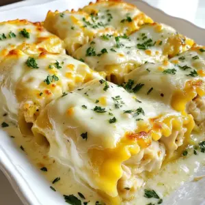 - 10 lasagna noodles - 2 cups cooked chicken, shredded - 1 cup ricotta cheese - 1 cup Alfredo sauce - 1 cup mozzarella cheese, shredded - 1/2 cup grated Parmesan cheese - 1 teaspoon garlic powder - 1 teaspoon Italian seasoning - Fresh parsley for garnish - Salt and pepper to taste Gathering fresh and quality ingredients is key. Start with lasagna noodles for the base. Cooked shredded chicken adds protein and flavor. Ricotta cheese gives a creamy texture. Alfredo sauce brings all the flavors together. Next, you need mozzarella cheese to melt on top. Parmesan cheese adds a nice, sharp taste. Garlic powder and Italian seasoning enhance the overall flavor. You can adjust salt and pepper to your liking. If you want a pop of color, fresh parsley makes a great garnish. This simple yet delicious list of ingredients will transform into a flavorful dinner delight. Enjoy the process of preparing this dish; it&rsquo;s worth it! {{ingredient_image_1}} To start, bring a large pot of salted water to a boil. This helps the noodles cook evenly. Add the lasagna noodles to the boiling water. Cook them according to the package instructions until they are al dente. This means they should be firm but not hard. Once cooked, drain the noodles in a colander and rinse them under cold water. This stops the cooking process and cools them down. Next, grab a mixing bowl. In this bowl, combine the shredded chicken and ricotta cheese. Then, add half of the mozzarella cheese. Sprinkle in the garlic powder, Italian seasoning, salt, and pepper. Mix everything well until it is blended. This filling will bring flavor and creaminess to your rolls. Now it&rsquo;s time to assemble the rolls. Spread some Alfredo sauce on a clean plate or surface. Take one lasagna noodle and spoon about 2-3 tablespoons of the chicken filling onto one end. Roll the noodle tightly and place it seam-side down in a greased baking dish. Repeat this with the rest of the noodles and filling. After all the rolls are in the dish, pour the remaining Alfredo sauce over the top. Then, sprinkle the rest of the mozzarella and Parmesan cheese. Preheat your oven to 375&deg;F (190&deg;C). Cover the baking dish with aluminum foil and bake for 25 minutes. After that, remove the foil and bake for another 10-15 minutes. You want the cheese to be bubbly and golden brown. Enjoy the tasty smells as it cooks! To get perfect lasagna rolls, cook your noodles al dente. This means they should be firm but not hard. Overcooked noodles can break when you roll them. Follow the package instructions closely, and check them a minute or two early for the best texture. When making the filling, spread it evenly on each noodle. Aim for about 2-3 tablespoons of filling per noodle. This helps each roll cook evenly and taste great. If you overload a noodle, it might spill out while baking. Garnishing your rolls adds flair. Fresh parsley works well for color and flavor. You can chop it finely and sprinkle it on top before serving. For a richer taste, drizzle some extra Alfredo sauce over each roll. Pair these rolls with a side salad. A simple green salad with a light dressing complements the creamy sauce. Garlic bread also makes a great side. It adds a nice crunch to the meal. Store any leftovers in an airtight container. They stay fresh for up to three days in the fridge. You can also freeze them. Just make sure to wrap each roll tightly. When reheating, you can use the oven or a microwave. If using the oven, cover the dish with foil to keep them moist. Heat at 350&deg;F (175&deg;C) for about 20 minutes. If using the microwave, heat in 1-minute intervals until warm, stirring in between. Pro Tips Use Fresh Ingredients: Whenever possible, use fresh herbs and quality chicken for the best flavor in your lasagna rolls. Customize Your Cheese: Feel free to mix in different cheeses like ricotta or provolone for a unique taste and texture. Make Ahead: Assemble the lasagna rolls in advance and refrigerate them. Just bake them when you're ready for a quick dinner! Perfectly Cooked Noodles: Ensure your lasagna noodles are cooked al dente; they will continue to cook in the oven, preventing them from becoming mushy. {{image_2}} You can switch up the cheese in your Chicken Alfredo Lasagna Rolls. Consider using: - Cream cheese for a richer texture. - Goat cheese for a tangy twist. - Provolone cheese for a smoky flavor. If you want to change the sauce, try: - Pesto for a fresh basil taste. - Bechamel for a creamy white sauce. These substitutions can give your dish a new life. You can easily turn this recipe into a vegetarian delight. Replace the chicken with: - Spinach for a healthy green option. - Mushrooms for a hearty texture. - Zucchini for a light and fresh taste. For protein, consider using: - Tofu. It absorbs flavors well and adds protein. - Chickpeas for a nutty flavor and crunch. These swaps keep your meal tasty and fulfilling. Boost the flavor of your rolls with spices or herbs. Add: - Crushed red pepper for heat. - Thyme for an earthy note. - Basil for a fresh pop. Incorporate different veggies like: - Bell peppers for sweetness. - Broccoli for crunch. - Carrots for color and sweetness. These enhancements can make your Chicken Alfredo Lasagna Rolls even more delicious. Each serving of Chicken Alfredo Lasagna Rolls has about 600 calories. The macronutrient breakdown includes 30g of protein, 35g of fat, and 45g of carbs. This dish offers a hearty meal with a good balance of protein and fats, perfect for a filling dinner. If you need gluten-free options, use gluten-free lasagna noodles. Many brands offer tasty choices that work well. For low-carb alternatives, consider using zucchini slices instead of noodles. This will cut the carbs while adding nutrients. The recipe serves four, but you can adjust the portion sizes easily. If hosting a larger group, double the recipe. Serve with a side salad to enhance the meal and provide freshness. To make a simple Alfredo sauce, you need just a few ingredients. Start with: - 1 cup heavy cream - 1/2 cup unsalted butter - 1 cup grated Parmesan cheese - Salt and pepper to taste - Optional: garlic powder for flavor In a saucepan, melt the butter over low heat. Add the heavy cream and simmer for 5 minutes. Stir in the Parmesan cheese, salt, and pepper. Keep stirring until smooth. This sauce is rich and creamy, perfect for your Chicken Alfredo Lasagna Rolls. Yes, you can prepare Chicken Alfredo Lasagna Rolls ahead of time. Follow these steps: 1. Assemble the rolls as usual. 2. Instead of baking right away, cover the dish tightly with plastic wrap or foil. 3. Store it in the fridge for up to 24 hours. When ready to bake, take it out of the fridge. Add a few extra minutes to the baking time. This makes it easy to have a delicious dinner ready without last-minute fuss. If you don&rsquo;t have ricotta cheese, there are tasty options. Try these substitutes: - Cottage cheese: Blend until smooth for a similar texture. - Cream cheese: Soften it and mix with a little milk for a creamy filling. - Greek yogurt: Use plain for a tangy flavor boost. These alternatives work well in your Chicken Alfredo Lasagna Rolls without losing creaminess or taste. This blog post covered how to make Chicken Alfredo Lasagna Rolls with clear steps. We looked at the main ingredients, preparation, and cooking instructions. Tips on serving, storage, and healthy variations add value. You can easily adjust the recipe to match your tastes or dietary needs. Whether you want a meat or veggie option, this dish is flexible. Enjoy creating a delicious meal that everyone will love. Dive into this recipe and impress yourself and others at your table.