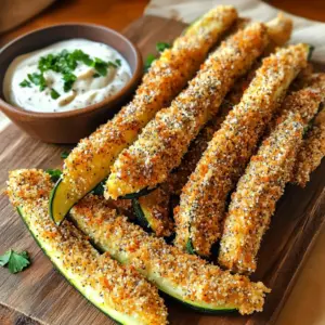 - 2 medium zucchinis - 1 cup all-purpose flour - 2 large eggs - 1 cup breadcrumbs (preferably panko for extra crunch) - 1 tablespoon everything bagel seasoning - 1 teaspoon garlic powder - 1 teaspoon onion powder - Salt and pepper to taste - Olive oil spray - Equipment required: Air fryer, shallow dishes for dredging Gathering the right ingredients is key to making these zucchini fries great. Zucchinis are full of water and flavor, making them perfect for this dish. I love using panko breadcrumbs for their extra crunch. The everything bagel seasoning adds a fun twist that makes these fries stand out. For seasonings, garlic and onion powder bring out the best taste. A pinch of salt and pepper is all you need to elevate the flavor. The olive oil spray is essential. It helps the fries crisp up nicely in the air fryer. You will need a few tools. An air fryer is a must for this recipe. Shallow dishes work great for dredging the zucchini. This setup makes the breading process easy and fun! - Preheat your air fryer to 400°F (200°C). This step is key for crispiness. - Rinse the zucchinis under cold water. Slice them into fry-shaped sticks about 1/4 to 1/2 inch thick. Thinner fries cook better. - In a shallow dish, mix 1 cup of flour with salt and pepper. This will be your first coating layer. - In another dish, whisk 2 large eggs until smooth. This helps the coating stick. - In a third dish, combine 1 cup of breadcrumbs, 1 tablespoon of everything bagel seasoning, 1 teaspoon of garlic powder, and 1 teaspoon of onion powder. This adds great flavor. - To coat each zucchini fry, dip it in the flour first. Shake off any extra flour. - Then, dip it in the beaten eggs. Let any excess egg drip off. - Finally, roll the fry in the breadcrumb mix. Make sure it’s fully coated for a crunchy bite. - Arrange the coated zucchini fries in a single layer in the air fryer basket. Don’t overcrowd them; this helps them cook evenly. - Cook for about 10-12 minutes. Flip the fries halfway through to brown both sides. - Once they’re golden and crispy, carefully remove them and let them cool for a few minutes. Enjoy with a tasty dip! To get your zucchini fries perfectly crispy, spacing is key. When you place fries in the air fryer, make sure they don't touch. Each fry needs hot air to circulate around it. This helps them cook evenly and become golden brown. Using olive oil spray is another great trick. A light mist helps the fries crisp up nicely. It adds flavor and aids in browning without making them greasy. Just a quick spray before cooking makes a big difference. One common mistake is overcrowding the basket. If you pack too many fries in, they will steam instead of fry. This makes them soggy and less tasty. If needed, cook them in batches. Another mistake is inconsistent coating. If some fries have a thick layer of breadcrumbs and others have little, they won't cook the same. Make sure to coat each fry evenly. This helps every piece get that crunchy texture we love. {{image_4}} You can easily modify the recipe to fit your needs. If you want gluten-free zucchini fries, swap out the all-purpose flour and breadcrumbs. Use almond flour or chickpea flour for the coating. For breadcrumbs, try gluten-free panko. Both options give a great crunch. You can also change the seasonings. Instead of everything bagel seasoning, use taco or Italian seasoning. This can change the flavor profile completely. You can even add a pinch of cayenne for heat or smoked paprika for a twist. Dipping sauces make the fries even better. Try ranch or garlic aioli for a creamy touch. A spicy sriracha mayo can kick things up a notch. You can also serve them with a yogurt dip mixed with herbs for a fresh taste. Pair these fries with your favorite dishes. They go well with grilled chicken or fish. You can also serve them as a snack at parties. They are great for game day! Enjoying them with a crisp salad can also balance the meal. To keep your leftover zucchini fries fresh, store them in the fridge. Place them in an airtight container. This helps maintain their flavor and texture. They will stay good for about 2-3 days. If you want to keep them longer, freezing is a great option. For freezing, lay the fries in a single layer on a baking sheet. Freeze them for about an hour until solid. Then, transfer them to a freezer-safe bag. Remove as much air as possible. This will help prevent freezer burn and keep them tasty. To reheat your zucchini fries, use an air fryer for the best result. Set it to 350°F (175°C) and cook for about 5-7 minutes. This keeps them crispy and delicious. If you choose the microwave, be aware they may get soggy. Place them on a microwave-safe plate and heat in short bursts of 30 seconds. Check often to avoid overcooking. The air fryer is the better choice for crispiness, while the microwave is faster but less effective. To make your zucchini fries crispy, follow these steps: - Cut zucchini into uniform sticks. - Use panko breadcrumbs for extra crunch. - Lightly spray with olive oil before cooking. - Don't overcrowd the air fryer basket. These tips help create a perfect crunch. I find that uniformity in size allows for even cooking. Spraying olive oil adds a nice golden color while keeping them crunchy. Yes, you can easily make this recipe vegan! Here are some swaps: - Use a flax egg instead of real eggs. Mix 1 tablespoon flaxseed meal with 2.5 tablespoons water. Let it sit for a few minutes to thicken. - Choose gluten-free flour and breadcrumbs if needed. These changes keep the flavor while making it plant-based. I love experimenting with these substitutes. They work well without losing taste or texture. Zucchini fries offer many health benefits: - Low in calories, about 20 calories per medium zucchini. - High in vitamins A and C, supporting skin health. - Contains fiber, aiding digestion. These fries are a great way to enjoy veggies. I often serve them as a healthy snack or side dish. They’re tasty and nutritious! Yes, zucchini fries can be gluten-free! Here’s how: - Replace all-purpose flour with almond flour or chickpea flour. - Use gluten-free breadcrumbs for coating. These options are easy to find in stores. Always check the labels to ensure they meet your needs. Gluten-free zucchini fries are just as delicious! I often make them for friends with gluten sensitivities. We explored a simple and tasty way to make Air Fryer Everything Bagel Zucchini Fries. You learned about key ingredients like zucchinis, eggs, and everything bagel seasoning. We covered step-by-step instructions, essential tips for crispiness, and storage ideas. Remember, the right spacing and olive oil spray can help you avoid sogginess. Enjoy experimenting with variations and sauces to match your taste. Now you have all you need to create delicious zucchini fries at home!