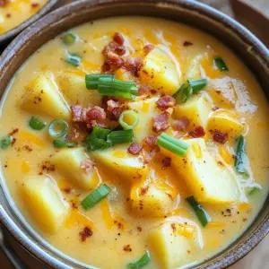 - 6 medium russet potatoes, peeled and diced into 1-inch cubes - 1 medium onion, finely diced - 3 cloves garlic, minced - 4 cups chicken or vegetable broth - 1 cup cream cheese, softened - 1 cup shredded sharp cheddar cheese - ½ cup sour cream - 1 teaspoon onion powder - 1 teaspoon garlic powder - 1 teaspoon smoked paprika - Salt and pepper, to taste - ¼ cup green onions, chopped (for garnish) - ¼ cup crispy cooked turkey bacon, crumbled (optional) Russet potatoes work great here. They add creaminess and flavor. You can swap them for Yukon gold if you want a different taste. For broth, homemade is best, but store-bought works just fine. If you need a vegetarian version, use vegetable broth. Cream cheese adds a smooth texture. If you prefer a lighter option, use Greek yogurt instead. Use low-fat cheese if you want to cut calories. For a vegan soup, try cashew cream or coconut cream. The spices bring warmth and flavor. You can adjust them to your taste. Add more smoked paprika for a smoky kick. Use fresh herbs for a bright touch. For potatoes, I recommend buying organic russet potatoes. They taste better and are a healthier choice. For broth, brands like Swanson or Pacific Foods are reliable. You will need a good-quality crockpot, preferably a 6-quart model. A potato masher will help you blend the soup. For garnishing, kitchen scissors work well to chop green onions. Using these brands and tools will make your cooking experience easy and fun. First, gather your ingredients. You need 6 medium russet potatoes. Peel them and cut them into 1-inch cubes. Dice 1 medium onion finely. Mince 3 cloves of garlic. These will add great flavor. Next, measure 4 cups of chicken or vegetable broth. You can use homemade or store-bought broth. It is essential for the soup base. Then, soften 1 cup of cream cheese at room temperature. You will blend this into the soup later. Shred 1 cup of sharp cheddar cheese. This will give the soup a rich taste. Also, gather ½ cup of sour cream for creaminess. Finally, get your spices ready: 1 teaspoon of onion powder, 1 teaspoon of garlic powder, and 1 teaspoon of smoked paprika. Don’t forget salt and pepper to taste! In your 6-quart crockpot, add the diced potatoes, onion, and minced garlic. Spread them out evenly. Now, pour in the broth. Make sure all the potatoes are fully submerged. This helps them cook evenly. Sprinkle the onion powder, garlic powder, smoked paprika, salt, and pepper over the top. Stir gently to mix everything well. Cover the crockpot with its lid. Cook on high for about 4 hours or on low for 6-7 hours. The potatoes should be fork-tender when done. Once the cooking time is up, use a potato masher. Blend the soup to your desired texture. You can leave some chunks for fun. Then, add the softened cream cheese. Stir until it melts fully into the soup. Next, stir in the shredded cheddar cheese and sour cream. Allow them to melt and heat through. This will make your soup creamy and delicious. Taste it, and adjust the salt and pepper if needed. To serve, ladle the warm soup into bowls. Top each bowl with chopped green onions. If you like, add crumbled turkey bacon for a crunchy touch. For a nice presentation, use colorful bowls. You can drizzle extra sour cream or sprinkle more cheese on top. Serve with warm, crusty bread on the side for a complete meal. Enjoy your cozy bowl of crack potato soup! To adjust the soup's thickness, you can mash some potatoes. Use a potato masher after cooking. If you like a creamier texture, blend a portion of the soup in a blender. For a chunkier soup, just mash a few and leave the rest whole. You can also add more broth if it’s too thick. For a richer taste, add more spices like garlic powder or smoked paprika. You can also try adding a splash of hot sauce for heat. A squeeze of lemon juice can brighten the flavors. If you want to take it up a notch, toss in some fresh herbs like chives or thyme. Using homemade broth will also boost the flavor greatly. One common mistake is under-seasoning. Always taste your soup before serving. Adjust salt and pepper as needed. Another pitfall is using cold cream cheese. Make sure it is softened, or it won't melt smoothly. Lastly, avoid lifting the lid too often while cooking. This can let heat escape and slow down the cooking process. {{image_4}} You can easily make this soup vegetarian. Just swap the chicken broth for vegetable broth. For a vegan version, use plant-based cream cheese and sour cream. This keeps the soup creamy and rich without dairy. You can also add more veggies, like carrots or celery, for extra flavor. Want some heat? Add red pepper flakes or diced jalapeños. Start with a little, and taste as you go. This lets you find the right spice level for your taste. For a milder soup, skip the spicy add-ins. Use smoked paprika for flavor without the heat. Get creative with add-ins! You can mix in cooked corn or black beans for more texture. Try adding fresh herbs like thyme or basil for a fresh taste. Crumbled feta cheese or blue cheese can add depth. Just stir them in after cooking. Each option gives your soup a new twist! To store leftover crack potato soup, let it cool first. Then, transfer it to an airtight container. You can keep it in the fridge for about three to four days. Make sure to label it with the date. This helps you track how long it has been stored. When you’re ready to eat the soup again, heat it gently. You can use a pot on the stove or the microwave. If using a pot, pour the soup in and warm it over low heat. Stir often to ensure even heating. If using a microwave, heat in short bursts. Check every minute and stir well. This keeps the soup from getting too hot in spots. For long-term storage, you can freeze the soup. First, let it cool completely. Then, place it in a freezer-safe container. Leave some space at the top for expansion. Seal it tightly and label with the date. You can freeze it for up to three months. When you’re ready to eat, thaw it in the fridge overnight. Then, reheat it on the stove or microwave as mentioned earlier. Enjoy your creamy soup anytime! Yes, you can use other kinds of potatoes. Yukon Gold or red potatoes work well. They add a different taste and texture. Just make sure to peel and dice them into 1-inch cubes, like the russets. This keeps the cooking time the same. To make this soup gluten-free, choose gluten-free broth. Many brands offer this option. Double-check the labels to ensure no gluten ingredients are present. The rest of the ingredients are naturally gluten-free, so you’re good to go! Absolutely! You can prepare this soup a day ahead. Just cook it, let it cool, and store it in the fridge. When ready to eat, reheat it on the stove. You may need to add a splash of broth to restore the creaminess. Enjoy it any day! This blog post covered everything you need to make a great soup. We looked at key ingredients, step-by-step cooking, and helpful tips. You now know how to adjust flavors and avoid mistakes. Plus, you have options for variations and storage tips. Remember, cooking is fun and easy. Don’t be afraid to try different ingredients. Experimenting will help you create your own perfect soup recipe. Enjoy your cooking adventure!