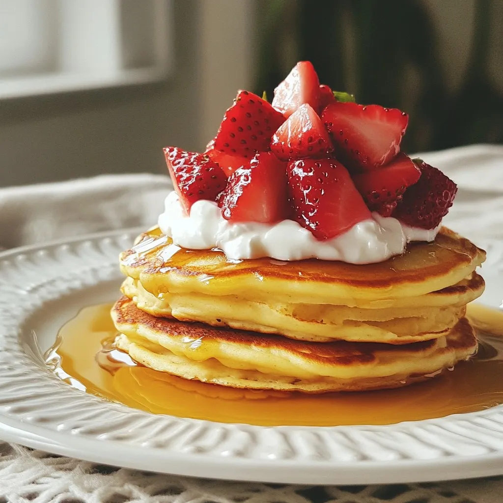 Strawberries and Cream Protein Pancakes Delightful Recipe