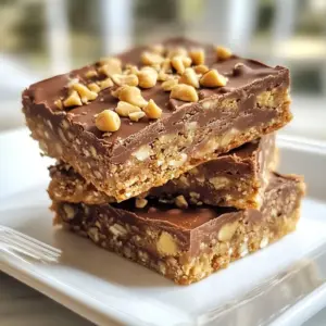 - 2 cups rolled oats - 1 cup creamy peanut butter - 1 cup honey or maple syrup - 1/2 cup chocolate chips (dark or semi-sweet) - 1/4 cup unsweetened cocoa powder - 1/2 teaspoon vanilla extract - A pinch of salt - Optional toppings: crushed nuts, coconut flakes, or additional chocolate chips For my No Bake Chocolate Peanut Butter Oat Bars, I use simple yet satisfying ingredients. The rolled oats give the bars a hearty texture. Creamy peanut butter adds richness and flavor. Honey or maple syrup acts as a sweetener and binds everything together. I prefer dark or semi-sweet chocolate chips for a nice chocolatey flavor. You can add unsweetened cocoa powder to deepen the chocolate taste. A dash of vanilla extract rounds out the flavors nicely. A pinch of salt balances the sweetness and enhances the overall taste. For fun, I like to sprinkle crushed nuts, coconut flakes, or more chocolate chips on top. These ingredients make the bars both tasty and healthy. {{ingredient_image_1}} Start by measuring out 1 cup of creamy peanut butter and 1 cup of honey or maple syrup. Place them in a microwave-safe bowl. Heat the bowl in the microwave for about 30 seconds. Stir until smooth. This step helps blend the flavors well. Next, add 1/4 cup of unsweetened cocoa powder, 1/2 teaspoon of vanilla extract, and a pinch of salt to the bowl. Mix everything together until it&rsquo;s well combined. This chocolatey blend is the heart of your bars. In a large mixing bowl, add 2 cups of rolled oats. Pour the peanut butter mixture over the oats. Stir well until every oat is covered. This step is key for flavor and texture. Now, fold in 1/2 cup of chocolate chips. Ensure they are evenly spread throughout the mixture. The chocolate chips will add a sweet surprise in every bite. Prepare an 8x8 inch pan by lining it with parchment paper. Leave some paper hanging over the edges. This makes it easy to lift the bars out later. Transfer the oat mixture into the pan. Press it down firmly and evenly. Use a spatula or your hands to pack it well. A tight pack helps the bars hold together. If you like, sprinkle some crushed nuts, coconut flakes, or extra chocolate chips on top. Gently press them in. This adds texture and makes the bars look fancy. Place the pan in the fridge for at least 2 hours. This helps the bars set and become firm. After they are set, lift the bars out using the parchment paper. Cut them into squares or rectangles as you like. To get the right texture, press the mixture firmly into the pan. This step is key. If you don&rsquo;t press it down well, the bars can crumble when you cut them. Use a spatula or your hands to make it compact. After pressing, let the bars set in the fridge for at least two hours. This helps them firm up and makes slicing easier. You can change the nut butter if you want. Almond, cashew, or even sunflower butter can work well. Each nut butter brings a different taste. Adding spices can also make the bars special. Try a pinch of cinnamon or nutmeg for a warm flavor twist. These small changes can elevate your bars to a new level. Pair these bars with a cold glass of milk or yogurt for a tasty snack. For a party, cut the bars into fun shapes. You can also drizzle chocolate on top for a fancy touch. Serve them on a nice plate to impress your guests. These simple ideas make your bars look and taste great. Pro Tips Storage Tips: Keep your bars in an airtight container in the refrigerator to maintain freshness for up to one week. Peanut Butter Options: Use natural peanut butter for a healthier option, ensuring it doesn't contain added sugars or oils. Customizable Flavor: Feel free to add spices like cinnamon or nutmeg to enhance the flavor of your oat bars. Serving Suggestions: For an extra treat, drizzle melted chocolate over the top before chilling. {{image_2}} To make these bars even better for you, consider swapping honey for agave or date syrup. Both options add sweetness with a lower glycemic index. You can also use stevia or monk fruit sweetener to cut sugar without losing flavor. These swaps keep the bars tasty while making them a little lighter on calories. Want to boost the taste? Add dried fruits like raisins or cranberries. They provide a nice chewiness. Seeds like chia or sunflower can also add crunch and nutrition. You can change the chocolate too! Use white chocolate, or a mix of dark and milk chocolate for a unique twist. If you need gluten-free options, use certified gluten-free oats. They work just as well and keep the bars safe for those with gluten sensitivity. For a vegan twist, swap the honey with maple syrup and ensure your chocolate is dairy-free. This way, everyone can enjoy these tasty treats! To keep your no bake chocolate peanut butter oat bars fresh, use an airtight container. This type of container helps to keep moisture out, ensuring the bars stay firm and tasty. Store them in a cool, dry place, like a pantry. You can also keep them in the fridge for extra freshness. These bars last about one week in the fridge. If you want to keep them longer, freezing is easy! Wrap the bars in plastic wrap or foil, then place them in a freezer-safe bag. They can last for up to three months in the freezer without losing flavor. You can get creative with leftover bars. Crumble them up to make a topping for yogurt or ice cream. This adds a nice crunch! You can also layer the crumbles with fruit and yogurt to make a parfait. It&rsquo;s a fun and tasty way to enjoy your leftovers! Yes, you can use quick oats! They will create a softer texture. Quick oats absorb moisture faster. They work well in no-bake recipes. Just mix them with the peanut butter mixture as you would rolled oats. To make it nut-free, use sunflower seed butter. This butter has a similar creaminess. You can also try soy nut butter. Both options give a great taste without nuts. Yes, you can freeze these bars! They freeze well for up to three months. Just wrap them tightly in plastic wrap. Place them in an airtight container for extra protection. You can use agave syrup as a substitute. Brown rice syrup is another good option. Both will give a similar sweetness. You could also use date syrup for a unique flavor. These bars are a great snack choice! They provide fiber from oats and protein from peanut butter. Each bar has healthy fats and natural sugars. To know the exact content, check the labels of your ingredients. In this blog post, we explored how to create delicious No Bake Chocolate Peanut Butter Oat Bars. You learned about the key ingredients and followed step-by-step instructions to make them. I shared tips for texture, flavor customization, and serving options. We also discussed healthier alternatives, dietary considerations, and best storage practices. These bars are tasty, easy to make, and fun to customize. Enjoying them is simple, so get creative with your own flavors!