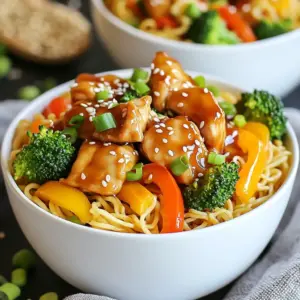 What is Chicken Teriyaki Noodles? Chicken Teriyaki Noodles is a tasty dish. It blends chicken, colorful veggies, and soft noodles. The teriyaki sauce gives it a sweet and salty flavor. Here are the ingredients you'll need: - 300g egg noodles or rice noodles - 2 chicken breasts, thinly sliced - 1 cup broccoli florets - 1 bell pepper, sliced (any color) - 1 carrot, julienned - 2 green onions, chopped - 3 tablespoons teriyaki sauce - 1 tablespoon soy sauce - 1 teaspoon sesame oil - 1 tablespoon vegetable oil - 1 teaspoon ginger paste - 1 teaspoon garlic paste - Sesame seeds for garnish 1. Cook the Noodles: First, cook the egg noodles. Follow the package instructions. After cooking, drain them and set them aside. 2. Prepare the Chicken: Next, heat vegetable oil in a large skillet. Use medium-high heat. Add the sliced chicken. Stir-fry it for 5-7 minutes. Cook it until it turns golden brown. 3. Add Vegetables: Then, add ginger and garlic paste to the skillet. Stir quickly to mix. Toss in broccoli, bell pepper, and carrot. Stir-fry for 3-4 minutes. The veggies should be tender but still crisp. 4. Create the Sauce: Now, pour in teriyaki sauce, soy sauce, and sesame oil. Stir everything to combine. Make sure the chicken and veggies are coated in sauce. 5. Combine with Noodles: Add the cooked noodles to the skillet. Toss everything for about 2 minutes. Ensure the noodles are well coated and heated through. 6. Garnish and Serve: Remove from heat. Sprinkle with chopped green onions and sesame seeds before serving. Serve the noodles in large bowls. For a lovely touch, garnish with extra green onions and sesame seeds. You can even add a slice of lime on the side for a refreshing kick. Enjoy this quick and flavorful delight! {{ingredient_image_1}} The blog post covered key points about effective communication. We explored tips for clear expression and active listening. Good communication builds strong relationships. Remember, practice makes it easier over time. When we share our thoughts clearly, we help others understand us better. Keep these tips in mind. They will boost your skills and confidence. Strong communication is key in every aspect of life. Let's keep improving together.