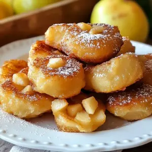- 2 medium apples (Granny Smith or Honeycrisp) - 1 cup all-purpose flour - 1/2 cup granulated sugar - 1 teaspoon baking powder - 1/2 teaspoon ground cinnamon - 1/4 teaspoon nutmeg - 1/4 teaspoon salt - 1/2 cup milk - 1 large egg - 1 teaspoon vanilla extract - Vegetable oil (for frying) - Optional: powdered sugar for dusting To make apple fritter bites, you need fresh apples. I love using Granny Smith or Honeycrisp. They add a nice tartness that balances the sweet dough. You will also need all-purpose flour to create the batter. Granulated sugar sweetens the mixture. Baking powder makes the fritters fluffy. Ground cinnamon and nutmeg add warmth and depth to the flavor. A pinch of salt enhances the overall taste. Next, you need milk to make the batter moist. The egg binds everything together and gives it structure. Finally, vanilla extract adds that lovely aroma. Don't forget the vegetable oil, which is essential for frying. You can choose to dust the fritters with powdered sugar. This adds a gentle sweetness and makes them look fancy. {{ingredient_image_1}} 1. Start by peeling and dicing the apples. You can use Granny Smith or Honeycrisp. 2. In a medium bowl, mix the diced apples with 1 tablespoon of sugar and a sprinkle of cinnamon. 3. Let the apples sit for about 10 minutes. This helps them release their juices. 1. Grab a large bowl. Whisk together 1 cup of flour, 1/2 cup of sugar, 1 teaspoon of baking powder, 1/2 teaspoon of cinnamon, 1/4 teaspoon of nutmeg, and 1/4 teaspoon of salt. 2. Make sure to mix well. This helps combine all the dry flavors. 1. In another bowl, mix 1/2 cup of milk, 1 large egg, and 1 teaspoon of vanilla extract. 2. Stir until everything is well combined. This creates a smooth wet mixture. 1. Pour the wet mixture into the bowl with the dry ingredients. 2. Stir until just combined. Be careful not to overmix. 3. Gently fold in the diced apples. This keeps the apples intact and distributes them evenly. 1. In a deep saucepan or heavy skillet, pour enough vegetable oil to be about 2 inches deep. 2. Heat the oil over medium-high heat until it reaches 350&deg;F (175&deg;C). 3. Using a spoon, drop small spoonfuls of the batter into the hot oil. Do not overcrowd the pan. 4. Fry for about 2-3 minutes on each side. Look for a golden brown color. 1. Once fried, transfer the fritter bites to a plate lined with paper towels. This absorbs excess oil. 2. If you like, dust the fritter bites with powdered sugar just before serving. It adds a sweet touch! - To fry apple fritter bites, heat oil to 350&deg;F. Use a thermometer for accuracy. - If oil is too cool, fritters soak up oil. If too hot, they burn. - Fry in small batches. Overcrowding causes uneven cooking and sogginess. - Serve fritters warm for the best taste. - Drizzle with honey or caramel sauce for added sweetness. - Dust with powdered sugar for a nice touch. - Do not overmix the batter. This makes fritters tough. - Add just the right amount of apples. Too many can make the batter soggy. - Let apples sit to release juices before mixing. This enhances flavor. Pro Tips Choose the Right Apples: For the best flavor and texture, opt for tart apples like Granny Smith or sweet ones like Honeycrisp. This ensures a delightful balance in your fritters. Monitor Oil Temperature: Use a kitchen thermometer to maintain the oil temperature at 350&deg;F (175&deg;C). If the oil is too hot, the fritters will cook too quickly and burn; if too cool, they will absorb more oil and become greasy. Don&rsquo;t Overmix: When combining the wet and dry ingredients, stir until just combined. Overmixing can result in dense fritters instead of light and fluffy bites. Serve Fresh: Apple fritter bites are best served warm. If making ahead, reheat briefly in the oven to restore their crispness before serving. {{image_2}} You can use many types of apples for your fritter bites. Granny Smith apples add a nice tartness. Honeycrisp apples are sweet and crunchy, making them a great choice too. You can even try Fuji or Gala apples for a twist. Each variety brings its own flavor to the dish. Explore different apples to find your favorite! Adding nuts or chocolate chips gives your fritter bites a fun twist. Chopped walnuts or pecans add crunch and richness. You can even toss in some mini chocolate chips for sweetness. For a warm touch, try adding spices like ginger or cardamom. These flavors can make your fritters unique and exciting! If you need gluten-free fritter bites, swap the all-purpose flour for gluten-free flour. Almond flour or coconut flour can work well. Just remember, these flours may change the texture. You might need to adjust liquids in the batter. Always test a small batch first to find the right mix! To store apple fritter bites, place them in an airtight container. Let them cool completely first. Keep the container at room temperature for up to two days. For longer storage, move them to the fridge. They can stay fresh for three to four days in the fridge. To reheat apple fritter bites and keep them crisp, use an oven. Preheat the oven to 350&deg;F (175&deg;C). Place the bites on a baking sheet. Heat them for about 5 to 10 minutes. This method helps restore their crunch. You can also use an air fryer for quick reheating. It takes about 3 to 5 minutes at the same temperature. If you want to freeze apple fritter bites, let them cool completely. Arrange them in a single layer on a baking sheet. Freeze for about an hour until firm. Then, transfer them to a freezer-safe bag. They can last up to three months in the freezer. To thaw, place them in the fridge overnight. Reheat them in the oven or air fryer for best results. For the best flavor, I recommend using Granny Smith or Honeycrisp apples. These apples are tart and sweet, providing a great balance. They hold their shape well when cooked, adding nice texture to each bite. You can also try Fuji or Gala apples for a sweeter twist. Yes, you can prep the apples in advance. Just mix them with sugar and cinnamon, and let them sit. You can also mix the dry and wet ingredients separately. Keep them in the fridge until you're ready to fry. This way, you can enjoy fresh apple fritter bites any time! To check the oil temperature, use a thermometer. You want it to reach 350&deg;F (175&deg;C). If you don't have a thermometer, drop a small piece of batter into the oil. If it sizzles and rises, the oil is ready. This will ensure your fritters cook evenly. You can bake them, but the texture will be different. Preheat your oven to 375&deg;F (190&deg;C). Place spoonfuls of batter on a lined baking sheet. Bake for about 15-20 minutes or until golden brown. They will be less crispy, but still tasty! In summary, we covered how to make delicious apple fritter bites from scratch. You learned about the main ingredients and followed step-by-step instructions, ensuring perfect results. Cooking tips helped you avoid common mistakes, while variations inspired your creativity. Remember to store leftovers properly and use the best reheating methods. Apple fritters are a fun treat and a tasty way to enjoy apples. Experiment and find your favorite twist on this classic recipe!