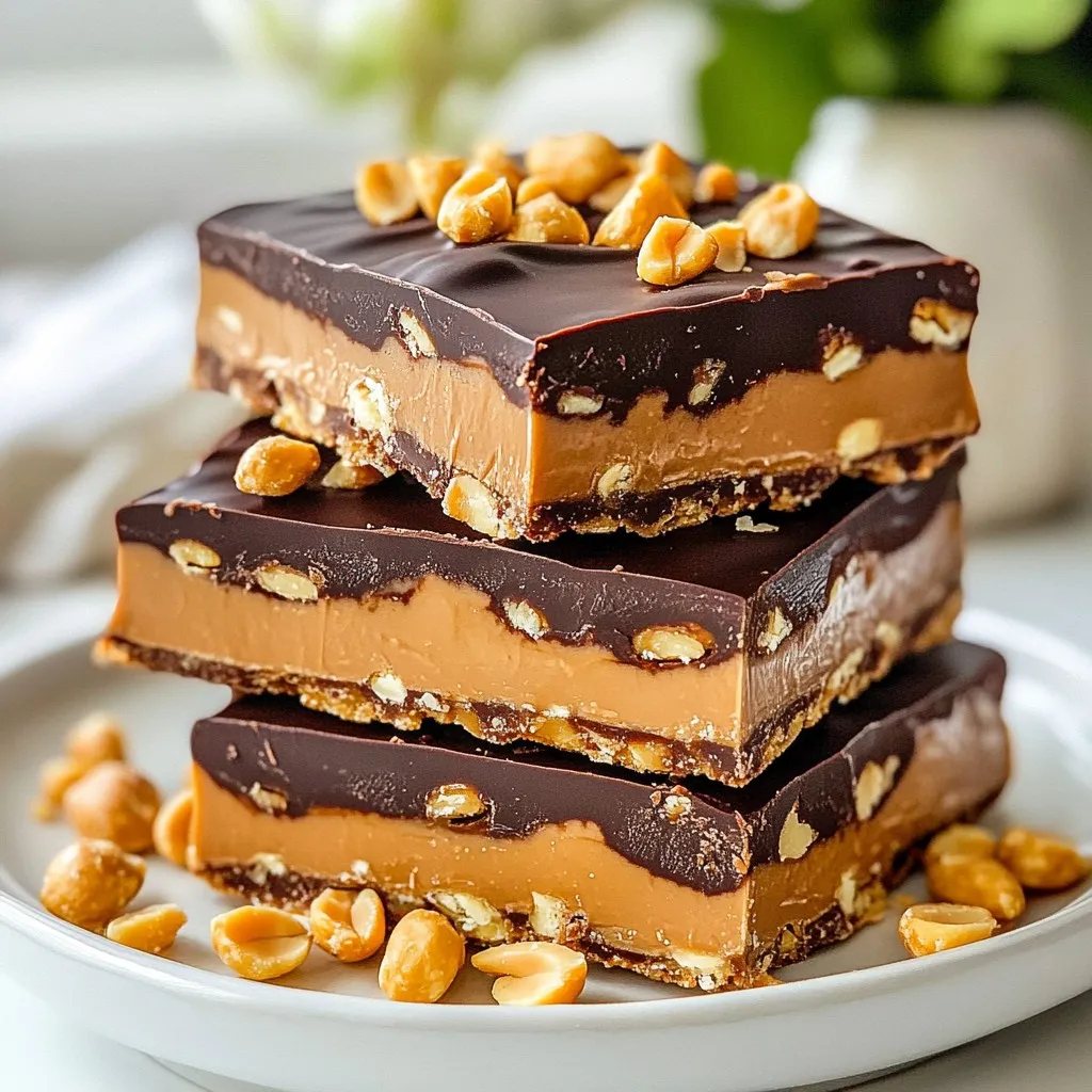 Copycat Reese’s Protein Peanut Butter Bars Delight