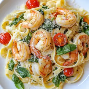 - 8 oz fettuccine or linguine - 1 lb shrimp, peeled and deveined - 2 tablespoons olive oil - 3 cloves garlic, minced - 1 cup cherry tomatoes, halved - 2 cups fresh spinach - 1 cup heavy cream - 1/2 cup grated Parmesan cheese - 1 teaspoon Italian seasoning You will love the main ingredients in this creamy Tuscan shrimp pasta. The shrimp adds a sweet taste and a nice bite. Fettuccine or linguine gives a lovely base for the sauce. Olive oil provides a rich flavor, while garlic adds warmth. Cherry tomatoes bring a juicy burst. Fresh spinach adds color and health. Heavy cream makes the dish creamy and rich. Parmesan gives a salty kick, and Italian seasoning ties it all together. - Salt - Pepper - Fresh basil Salt and pepper are essential for flavor. Use them to season shrimp and sauce. Fresh basil adds a lovely aroma and taste when you garnish your dish. These pantry staples elevate your meal. - Additional seasonings - Alternative pastas Feel free to add herbs like oregano or thyme for extra flavor. If you want, try different pasta shapes, like penne or spaghetti. Both choices can change the dish's texture and look. {{ingredient_image_1}} - Boiling Water and Cooking Time Start by filling a large pot with water. Add a pinch of salt to the water. Bring it to a rolling boil. Once boiling, add 8 oz of fettuccine or linguine. Cook according to the package instructions until the pasta is al dente. This usually takes about 8 to 10 minutes. - Draining and Setting Aside After cooking, carefully drain the pasta in a colander. Make sure to shake off any excess water. Set the pasta aside for later use in the dish. - Preparing the Skillet In a large skillet, add 2 tablespoons of olive oil. Heat the oil over medium heat. This oil will help cook the shrimp evenly. - Cooking Time and Indicators Add 1 lb of peeled and deveined shrimp to the hot oil. Season the shrimp with salt, pepper, and 1 teaspoon of Italian seasoning. Cook the shrimp for about 2-3 minutes on each side. They are done when they turn pink and opaque. Remove the shrimp and set them aside. - Saut&eacute;ing Garlic and Cherry Tomatoes In the same skillet, add 3 cloves of minced garlic. Saut&eacute; for about 30 seconds until the garlic smells great. Next, add 1 cup of halved cherry tomatoes. Cook these for 2-3 minutes until they soften. - Adding Spinach and Cream Stir in 2 cups of fresh spinach. Cook it until it wilts. Then pour in 1 cup of heavy cream. Bring the mixture to a gentle simmer. Reduce the heat and add 1/2 cup of grated Parmesan cheese. Stir until the cheese melts and the sauce is creamy. - Mixing Pasta, Shrimp, and Sauce Add the drained pasta back into the skillet. Toss it gently with the shrimp and creamy sauce. This step ensures every bite is coated with that rich sauce. - Adjusting Seasoning Taste the dish and adjust the seasoning. Add more salt and pepper if you feel it needs it. - Plating and Garnishing Divide the creamy Tuscan shrimp pasta into serving plates. Garnish with fresh basil leaves for a nice touch. - Accompaniments This dish pairs well with a crisp green salad or garlic bread. Enjoy your flavorful dinner delight! Al Dente Tips To cook pasta just right, use a big pot and plenty of water. Add a pinches of salt to the boiling water. Cook the pasta for about 8 to 10 minutes. Check the package for exact times. Taste it a minute early. You want it firm but not hard, which is called al dente. This gives the best texture. Reheating Suggestions When reheating, add a splash of water or cream to keep it moist. Warm it in a skillet over low heat. Stir often to avoid sticking. You can also microwave it. Use a microwave-safe dish and cover it to keep moisture in. Fresh Herbs and Seasoning Ideas Fresh herbs pack a punch! Add chopped basil or parsley for bright flavor. A squeeze of lemon juice adds freshness too. If you want more spice, sprinkle in some red pepper flakes. They give a nice kick without being too hot. Cheese Variations While Parmesan is classic, you can mix things up. Try Pecorino Romano for a sharper taste. A bit of feta can add a nice saltiness. Mix different cheeses for a richer flavor. Just remember to adjust salt as needed. Meal Prep Strategies To save time, prep your shrimp and veggies ahead. You can clean and chop tomatoes and spinach the night before. Store them in the fridge. This way, when you cook, it all comes together fast. Using Frozen Shrimp Frozen shrimp is a great option! It&rsquo;s often just as fresh. You can skip thawing by cooking it straight from the freezer. Just add a few extra minutes to the cooking time. This is perfect for quick meals. Pro Tips Use Fresh Shrimp: For the best flavor and texture, use fresh shrimp instead of frozen. If using frozen, ensure they are fully thawed and patted dry before cooking. Don&rsquo;t Overcook the Pasta: Cook the pasta just until al dente, as it will continue to cook slightly when combined with the sauce. This helps prevent mushy pasta. Adjust the Creaminess: If you prefer a lighter sauce, you can substitute half of the heavy cream with chicken broth or vegetable broth for a delicious variation. Garnish Generously: Fresh basil not only adds a pop of color but also enhances the dish's flavor. Don&rsquo;t skimp on this final touch! {{image_2}} Tomato-Based Variation You can swap the creamy sauce for a tomato-based one. Use crushed tomatoes instead of cream. This gives a fresh and tangy taste. Add herbs like basil and oregano for more flavor. Adding Vegetables You can mix in other veggies. Try zucchini, bell peppers, or mushrooms. Saut&eacute; them with the garlic for a tasty twist. This adds color and nutrition to your dish. Chicken or Tofu Substitutions If you want a change, use chicken or tofu. Cook diced chicken in the same way as shrimp. For tofu, use firm tofu, and saut&eacute; until golden. Both options make this dish hearty and satisfying. Seafood Mix Options You can also use a mix of seafood. Combine shrimp with scallops or mussels. This adds depth and variety to the dish. Just adjust the cooking time to ensure everything is cooked well. Gluten-Free Pasta Choices To make this meal gluten-free, use gluten-free pasta. Many brands offer great options that taste similar to regular pasta. Look for rice or quinoa-based types for a good texture. Dairy-Free Adaptations For a dairy-free version, use coconut cream instead of heavy cream. Nutritional yeast can replace Parmesan cheese. This keeps the dish creamy while fitting your dietary needs. To keep leftovers fresh, store them in the fridge. Place the pasta in an airtight container. Make sure it cools before sealing. Use it within three days for best taste. You can freeze this dish for later. Use freezer-safe containers. Let the pasta cool completely before you freeze it. It can last up to three months in the freezer. When ready to eat, move it to the fridge a day before. This helps it thaw slowly. You can also thaw it in cold water for quicker results. You can reheat in two ways: microwave or stovetop. If using the microwave, do it in short bursts. Stir often to heat evenly. For stovetop, use low heat. To keep the sauce creamy, add a splash of cream while reheating. Stir it well to mix. This helps to restore its rich texture. This dish takes about 30 minutes to make. The prep time is around 10 minutes, while cooking takes about 20 minutes. You can enjoy a tasty meal without spending all day in the kitchen! Yes, you can use frozen shrimp! Just make sure to thaw them first. Place the shrimp in cold water for quick thawing. Pat them dry before cooking to avoid extra water in your dish. If you need a substitute for heavy cream, try using half-and-half or whole milk mixed with a bit of butter. You can also use coconut milk for a dairy-free option. These alternatives can still give you a creamy texture. Absolutely! Creamy Tuscan shrimp pasta is great for meal prep. Cook the dish and store it in airtight containers. It can last in the fridge for up to three days. Just reheat it gently on the stove or in the microwave. To sum up, making Creamy Tuscan Shrimp Pasta is simple and rewarding. You need key ingredients like shrimp, pasta, and heavy cream. We covered step-by-step instructions for cooking each part. I shared tips to make your dish better and faster. You can adjust the flavors and even make substitutions. Remember, storing leftovers properly keeps them tasty. Enjoy creating this dish, and feel free to customize it to your liking!