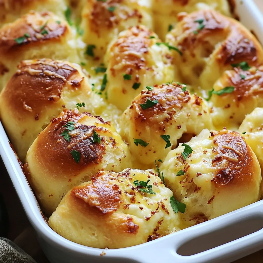 Pull-Apart Cheesy Garlic Rolls Soft and Tasty Delight