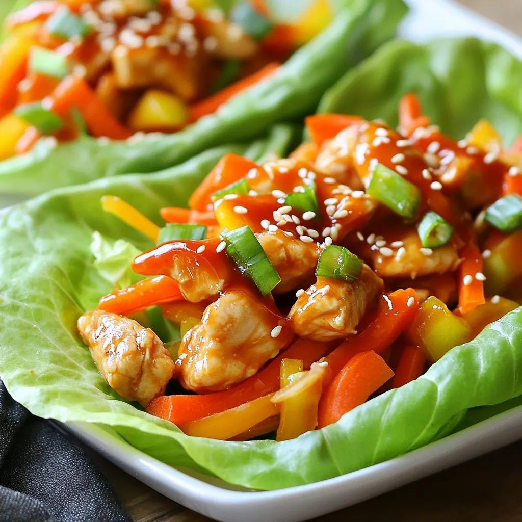 Honey Sriracha Chicken Lettuce Wraps Flavorful Delight