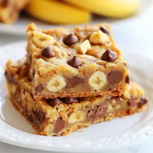 - 2 ripe bananas, mashed - 1/2 cup unsweetened applesauce - 1/3 cup brown sugar - 1/4 cup honey or maple syrup - 1 teaspoon vanilla extract - 1 teaspoon baking soda - 1/2 teaspoon salt - 1 teaspoon ground cinnamon - 1 1/2 cups whole wheat flour - 1/2 cup semi-sweet chocolate chips - 1/4 cup chopped walnuts (optional) You need these simple ingredients to make chewy chocolate chip banana bars. Start with two ripe bananas. The riper, the better! Their sweetness adds flavor and moisture. Next, grab half a cup of unsweetened applesauce. This keeps the bars moist without extra fat. You will also need one-third cup of brown sugar. It gives a rich taste. Use a quarter cup of honey or maple syrup for added sweetness. A teaspoon of vanilla extract enhances the flavors. Don't forget the dry ingredients! You will need one teaspoon of baking soda to help the bars rise. A half teaspoon of salt balances the sweetness. One teaspoon of ground cinnamon adds warmth and depth. For the base, use one and a half cups of whole wheat flour. This makes the bars hearty. Finally, fold in half a cup of semi-sweet chocolate chips for that gooey goodness. If you like nuts, add a quarter cup of chopped walnuts. They give a nice crunch. With these ingredients, you&rsquo;re ready to create tasty chewy chocolate chip banana bars! {{ingredient_image_1}} - Preheat your oven to 350&deg;F (175&deg;C). Grease a 9x9-inch baking pan or line it with parchment paper. This helps with easy removal later. - In a large bowl, mix the mashed bananas, applesauce, brown sugar, honey or maple syrup, and vanilla extract. Stir until smooth. - Now, sprinkle the baking soda, salt, and ground cinnamon over the wet mix. Stir to combine well. - Gradually add the whole wheat flour, mixing just until all the flour is wet. Do not overmix. This keeps the bars chewy. - Fold in the chocolate chips and walnuts if you want. Mix gently to spread them evenly. - Pour the batter into the prepared pan. Spread it out evenly to cover the pan. - Bake for 25-30 minutes. A toothpick inserted in the center should come out clean or with a few moist crumbs. - Keep an eye on it to make sure you do not overbake. This keeps them soft and chewy. - Let the bars cool in the pan for about 10 minutes. This helps them set. - Carefully transfer the bars to a wire rack to cool completely. This prevents sogginess. - For slicing, use a sharp knife. Wet the knife with water to get smooth cuts. Enjoy your chewy chocolate chip banana bars! To ensure the perfect texture in your chewy chocolate chip banana bars, use ripe bananas. Ripe bananas add natural sweetness and moisture. The applesauce also helps keep the bars soft. Mix the wet ingredients well, but don't overmix when adding flour. Overmixing can lead to tough bars. To avoid overmixing, mix the dry ingredients separately. Once you combine them with the wet mixture, stir gently until just combined. This keeps your bars light and fluffy. For a stunning presentation, cut the bars into squares. Serve them on a colorful plate. You can drizzle melted chocolate on top for a fancy touch. Serve these bars with a cup of tea or coffee. They make a delightful afternoon snack! One common mistake is overbaking the bars. Keep an eye on them after 25 minutes. A toothpick should come out clean or with a few moist crumbs. If you bake too long, the bars can become dry. When substituting ingredients, avoid using too much liquid. If you use a different sweetener, adjust the amounts. Honey is sweeter than brown sugar, so use less. Always keep the balance in mind for the best results. Pro Tips Use Overripe Bananas: The riper the bananas, the sweeter and more flavorful your bars will be. Look for bananas with lots of brown spots for the best results. Storage Solutions: Keep your bars fresh by storing them in an airtight container at room temperature for up to 3 days or refrigerate for up to a week. Custom Flavor Variations: Experiment with different mix-ins like dried fruits, coconut flakes, or different types of nuts to create your unique flavor profile. Serve Warm: For a delightful treat, serve the bars warm with a scoop of ice cream or a dollop of yogurt on top. {{image_2}} You can change some ingredients for different tastes. For sweeteners, try using coconut sugar or agave syrup. These add a unique flavor. Using honey or maple syrup offers a simple switch. Both options keep the bars moist and tasty. For those needing gluten-free options, you can use almond flour or a gluten-free flour blend. These flours work well in this recipe. They keep the bars chewy while giving a slight nutty taste. Want to spice things up? Add a pinch of nutmeg or ginger. These spices give your bars a warm, cozy flavor. You can also experiment with different extracts. Almond or hazelnut extract can give your bars a fun twist. If you love dried fruits, try adding some raisins or cranberries. They pair nicely with the chocolate chips. You can even use chopped dates for extra sweetness. If you follow a vegan diet, swap the honey for maple syrup. This keeps the bars vegan and delicious. You can also replace the chocolate chips with dairy-free options. There are many great brands that make vegan chocolate chips. For nut-free needs, just leave out the walnuts. You can add seeds like sunflower or pumpkin instead. This keeps your bars crunchy while making them safe for all diets. To keep your chewy chocolate chip banana bars fresh, use an airtight container. A glass or plastic container works great. Line the container with parchment paper for easy removal. Store the bars at room temperature for short-term use. If you want to keep them longer, consider refrigeration. This helps maintain their soft texture. These delicious bars stay fresh for about one week when stored properly. After a week, they may start to dry out. Signs of spoilage include a change in color and an off smell. If you see mold or feel a slimy texture, it's best to toss them. You can freeze the bars for up to three months. To freeze, wrap each bar tightly in plastic wrap. Then, place them in a freezer-safe bag or container. When you are ready to enjoy them, remove the bars from the freezer. Thaw them in the fridge overnight for best results. You can also microwave them for a few seconds to warm them up. To make these bars more chocolatey, you can add more chocolate chips. Try increasing the semi-sweet chocolate chips from 1/2 cup to 3/4 cup. You can even mix in some dark chocolate chips for a richer flavor. The extra chips create gooey pockets of chocolate. This will make every bite a chocolate lover's dream! Yes, you can use overripe bananas! In fact, overripe bananas are perfect for this recipe. They are sweeter and softer, making them easier to mash. Their flavor enhances the taste of the bars. Plus, they help keep the bars moist. If the bananas are brown and spotty, they are just right to use! If you don't have whole wheat flour, try using all-purpose flour. It works well in this recipe, too. For a gluten-free option, you can use almond flour or oat flour. Just make sure to adjust the amount slightly, as these flours may need different ratios. Each flour option brings its own unique flavor and texture. This article covers how to make delicious and healthy bars with simple ingredients. We discussed the key components, step-by-step baking instructions, and helpful tips. You can customize these bars to fit your taste and dietary needs. Remember to follow the storage tips to keep them fresh. With easy variations and common mistakes noted, you&rsquo;re set for success. Enjoy making these tasty treats that are sure to please!