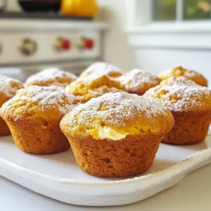 - 1 cup all-purpose flour - 1 cup whole wheat flour - 1 teaspoon baking powder - 1 teaspoon baking soda - 1 teaspoon cinnamon - 1/2 teaspoon nutmeg - 1/2 teaspoon ginger - 1/2 teaspoon salt - 1 cup pumpkin puree - 1/2 cup granulated sugar - 1/2 cup packed brown sugar - 2 eggs - 1/2 cup vegetable oil - 1 teaspoon vanilla extract - 4 oz cream cheese - 1/4 cup powdered sugar - 1 tablespoon milk To create the perfect pumpkin spice cream cheese muffins, gather these ingredients first. The mix of all-purpose flour and whole wheat flour gives a nice texture. Baking powder and baking soda help the muffins rise. The spices, like cinnamon, nutmeg, and ginger, bring warmth and flavor. - Add a pinch of cloves for warmth. - Use maple extract for a sweet twist. You can spice things up! Cloves add depth, while maple extract enhances sweetness. Try these options for a unique touch. - Use gluten-free flour blends instead of all-purpose flour. - Swap cream cheese with a dairy-free alternative. If you need gluten-free muffins, swap all-purpose flour for gluten-free blends. For dairy-free, choose a creamy vegan cream cheese. These swaps keep the taste while meeting dietary needs. {{ingredient_image_1}} First, set your oven to 350&deg;F (175&deg;C). This helps the muffins bake evenly. Next, grab a 12-cup muffin pan. Line it with paper liners or lightly grease it. This makes removing the muffins easier later. Now, let&rsquo;s mix the dry ingredients. Take a large bowl. Add 1 cup of all-purpose flour, 1 cup of whole wheat flour, 1 teaspoon baking powder, 1 teaspoon baking soda, 1 teaspoon cinnamon, 1/2 teaspoon nutmeg, 1/2 teaspoon ginger, and 1/2 teaspoon salt. Whisk these together well. This mix gives our muffins great flavor and texture. In a separate bowl, it's time for the pumpkin mixture. Combine 1 cup of pumpkin puree, 1/2 cup of granulated sugar, 1/2 cup of packed brown sugar, 2 eggs, 1/2 cup of vegetable oil, and 1 teaspoon of vanilla extract. Mix this until it&rsquo;s smooth and well combined. The pumpkin puree adds moisture and flavor. Now, we will bring everything together. Gradually add the dry mix to the pumpkin mixture. Stir gently until just combined. Don&rsquo;t overmix; a few lumps are fine. Next, let's make the cream cheese filling. In a small bowl, beat together 4 oz of softened cream cheese, 1/4 cup of powdered sugar, and 1 tablespoon of milk until smooth. To assemble, fill each muffin cup with about 2/3 of the pumpkin batter. Then add a tablespoon of the cream cheese mixture in the center of each muffin. Press it down slightly and cover it with a bit more pumpkin batter. Bake these muffins in your preheated oven for 20-25 minutes. To check if they&rsquo;re ready, insert a toothpick into the muffins. If it comes out clean, they&rsquo;re done. Just avoid the cream cheese filling. Let them cool in the pan for about 5 minutes. Then, transfer them to a wire rack to cool completely. To get the best muffin texture, avoid overmixing. When you mix the batter, stop as soon as you see no dry flour. A few lumps are just fine! Overmixing can make your muffins tough, not fluffy. For even baking, place your muffin pan in the center of the oven. Rotate the pan halfway through baking for a uniform rise. This simple step makes a big difference! You can easily enhance the flavor of your muffins. Try adding nuts like walnuts or pecans for crunch. You can also mix in chocolate chips for a sweet twist. Both options complement the pumpkin spice well. For a lovely finish, dust the cooled muffins with powdered sugar. It adds a nice touch and makes your muffins look great on a serving plate. Serve them on a rustic board with a few cinnamon sticks for extra charm. If you&rsquo;re short on time, make the batter ahead. You can store it in the fridge for up to 24 hours. Just remember to stir it gently before baking. You can also prepare the cream cheese filling ahead. Store it in the fridge until you're ready to use it. This way, you can enjoy warm muffins in no time! Pro Tips Use Fresh Spices: Freshly ground spices like cinnamon, nutmeg, and ginger will enhance the flavor of your muffins significantly compared to pre-ground versions. Check Muffins for Doneness: Insert a toothpick into the muffin's side, not the center, to avoid the cream cheese filling while testing for doneness. Room Temperature Ingredients: Ensure that your cream cheese and eggs are at room temperature for the best mixing and texture in your muffins. Storage Tips: Store muffins in an airtight container at room temperature for up to 3 days or freeze them for longer freshness. {{image_2}} You can change the flavor of your muffins easily. Try adding maple or caramel for a sweet twist. These flavors blend well with pumpkin and spice. You can also mix in dried cranberries or raisins. They add a nice chewiness and tartness. These additions make each bite exciting and new. Making mini muffins is a fun option. To adapt the recipe, cut the baking time down. Bake mini muffins for about 12 to 15 minutes. Keep an eye on them, as they can bake quickly. Use a toothpick to check for doneness. This way, you can enjoy bite-sized treats! You can make these muffins vegan too. Swap the eggs for flax eggs or applesauce. Use almond milk instead of regular milk. For cream cheese, try a dairy-free version. These swaps keep the muffins moist and tasty. You won&rsquo;t miss the dairy at all! Enjoy your vegan treats without worry. To keep your pumpkin spice cream cheese muffins fresh, store them in an airtight container. This method helps lock in moisture. Place parchment paper between layers if stacking. This prevents sticking and keeps the muffins soft. Store at room temperature for up to three days. For longer freshness, refrigerate them. Cold storage can extend their life for a week. Freezing muffins is easy and great for later enjoyment. First, let the muffins cool completely. Then, wrap each muffin tightly in plastic wrap. Place them in a freezer bag or container. This keeps out air and protects flavor. To thaw, take a muffin out and let it sit at room temperature. You can also heat it in the microwave for a warm treat. For the best taste, consume your muffins within three days at room temperature. If refrigerated, aim to eat them within a week. Freezing extends their life to about three months. However, the flavor is best within the first month after freezing. Enjoy your muffins soon for the freshest taste! Yes, you can use fresh pumpkin. Start with a small pumpkin. Cut it, scoop out the seeds, and roast it until soft. Then, mash the pumpkin until smooth. You will need about one cup of fresh pumpkin puree. It may have a slightly different taste, but it will still work great. To check if your muffins are done, stick a toothpick in the center. If it comes out clean, your muffins are ready. If it has wet batter, bake a few more minutes. You want a light golden brown color on top, too. To make these muffins healthier, try these tips: - Use less sugar. You can cut both sugars by a third. - Swap half the oil for unsweetened applesauce. This adds moisture with fewer calories. - Add nuts or seeds for extra fiber and protein. - Use whole wheat flour for more nutrients. This blog covers key steps to make delicious pumpkin spice muffins. We discussed the must-have ingredients and useful substitutions. You learned how to preheat your oven and mix the batter. Plus, I shared tips for a perfect bake. Remember, you can tweak the recipe to suit your taste. Whether you enjoy mini muffins or a vegan version, the choice is yours. Enjoy baking and sharing these treats, and don&rsquo;t forget to experiment with flavors!