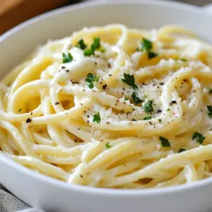 To make this tasty dish, gather these simple ingredients: - 8 oz spaghetti - 4 tablespoons butter - 4 cloves garlic, minced - 1 cup heavy cream - 1 cup grated Parmesan cheese - 1/2 teaspoon black pepper - Salt to taste - Fresh parsley, chopped (for garnish) - Optional: pinch of red pepper flakes (for heat) For the best flavors in your creamy garlic Parmesan spaghetti, choose quality products. Here are my top picks: - Spaghetti: Barilla or De Cecco are great choices for texture and taste. - Butter: Use unsalted butter like Kerrygold for a rich flavor. - Parmesan Cheese: Grate your own from a block of Parmigiano-Reggiano for the best taste. - Heavy Cream: Look for organic brands like Organic Valley for a creamy finish. If you need to swap some ingredients, here are my suggestions: - Spaghetti: Use gluten-free pasta if you need a gluten-free option. - Butter: Substitute with olive oil for a lighter option. - Heavy Cream: Use half-and-half for a lower fat option, but it may be less creamy. - Parmesan Cheese: Pecorino Romano works well if you prefer a sharper flavor. - Fresh Parsley: Basil or chives can add a nice touch if parsley is not available. These swaps keep the dish flavorful while accommodating your needs. {{ingredient_image_1}} To start, fill a large pot with water. Add a good amount of salt and bring it to a boil. Once boiling, add 8 ounces of spaghetti. Cook it according to the package instructions until it is al dente. This usually takes about 8 to 10 minutes. After cooking, reserve 1/2 cup of the pasta water. Then, drain the spaghetti and set it aside for later. Next, grab a large skillet and place it over medium heat. Add 4 tablespoons of butter and let it melt. Once the butter is melted, add 4 minced garlic cloves. Saut&eacute; the garlic for about 1 to 2 minutes. You want it to be fragrant but not brown. If it browns, it can taste bitter. Now, let&rsquo;s make the sauce creamy. - Incorporating the Spaghetti: Pour in 1 cup of heavy cream into the skillet with the garlic. Stir well and let it cook for 2 to 3 minutes. This helps the flavors mix. After that, gradually whisk in 1 cup of grated Parmesan cheese. Keep stirring until the cheese melts and you have a smooth sauce. - Adjusting Sauce Consistency: If the sauce seems too thick, add a small amount of the reserved pasta water. This will help reach the right consistency. Once the sauce is creamy, add the cooked spaghetti to the skillet. Toss it well to coat the pasta in the sauce. Finally, season with 1/2 teaspoon of black pepper and salt to taste. If you like heat, add a pinch of red pepper flakes. Enjoy your creamy garlic Parmesan spaghetti with a sprinkle of fresh parsley on top! To make your spaghetti creamy, use heavy cream. It gives a rich texture. Add cheese slowly as it melts. This keeps the sauce smooth. If the sauce gets too thick, add a bit of pasta water. This helps to loosen it. Always stir well to mix everything. For the best results, avoid high heat. It can curdle the cream. To boost flavor, try fresh garlic. Fresh garlic has a strong taste compared to jarred. You can also add herbs like basil or thyme. They add freshness. A pinch of red pepper flakes gives some heat. If you like zest, add lemon juice. It brightens the flavors. Taste your sauce before serving. Adjust salt and pepper to your liking. One mistake is overcooking the spaghetti. Cook it until al dente for the best texture. Don't skip reserving pasta water; it helps with sauce consistency. Another common error is adding cheese too fast. It can clump together. Stir it in gradually for a smooth sauce. Lastly, avoid using low-fat cream. It won't give you that creamy mouthfeel you want. Pro Tips Use Fresh Garlic: Fresh garlic will give your dish a more robust and flavorful taste compared to pre-minced garlic. Reserve Pasta Water: The starchy pasta water is a great way to adjust the sauce's consistency without losing flavor. Grate Your Own Cheese: Freshly grated Parmesan melts better and enhances the overall creaminess of the sauce. Experiment with Add-Ins: Feel free to add vegetables like spinach or sun-dried tomatoes for extra flavor and nutrition. {{image_2}} You can easily add protein to your creamy garlic Parmesan spaghetti. Chicken breast works well. Simply cook it in the skillet before adding garlic. Shrimp also adds a nice touch. Just saut&eacute; them until they turn pink. Both options make the dish heartier and more filling. For a tasty twist, add vegetables to your spaghetti. Spinach is a great choice. It wilts quickly and adds color. Mushrooms bring a rich, earthy flavor. Saut&eacute; them with the garlic until they soften. This makes your meal more balanced and colorful. You can adapt this recipe for different diets. Use gluten-free spaghetti for a gluten-free option. For a vegan version, swap heavy cream with coconut cream. Nutritional yeast can replace Parmesan cheese, giving a cheesy flavor without dairy. These simple swaps keep the dish delicious for everyone. To keep your creamy garlic Parmesan spaghetti fresh, let it cool first. Place the leftovers in an airtight container. Store it in the fridge for up to three days. This keeps the flavors intact and the pasta safe to eat later. Avoid leaving it out at room temperature for too long. When you're ready to eat your leftovers, reheat with care. Use a skillet over low heat. Add a splash of water or cream to prevent it from drying out. Stir gently until warm. You can also use the microwave. Heat in short bursts, stirring in between. This helps keep the creaminess and flavor. You can freeze this dish if you want to save it for later. Portion it into freezer-safe containers. Leave some space at the top for expansion. Label with the date. It can last up to two months in the freezer. To eat, thaw in the fridge overnight. Reheat gently to enjoy that creamy goodness again. Yes, you can make this dish ahead of time. Cook the spaghetti and sauce separately. Store them in airtight containers. When ready to serve, reheat the sauce and pasta together in a skillet. This helps keep it creamy and fresh. To add spice, use red pepper flakes. Start with a pinch and adjust to your taste. You can also add chopped fresh chili peppers or hot sauce for more heat. Mix these into the creamy sauce for a tasty kick. This dish pairs well with many sides. Try garlic bread for a classic touch. A simple salad adds freshness. You could also serve it with grilled chicken or shrimp for extra protein. - How to make it vegetarian? To make it vegetarian, skip any meat. Add vegetables like spinach or mushrooms instead. This adds flavor and nutrition without losing creaminess. - Can I use a different type of cheese? Yes, you can use different cheeses. Try mozzarella for a gooey texture or goat cheese for tang. Just remember, different cheeses may change the flavor. Adjust the amount based on taste preferences. This blog post guides you through making creamy garlic Parmesan spaghetti. We covered ingredients, cooking steps, and tips for great flavor. You also learned about variations and storage options. Remember, small changes can boost the taste! If you try different proteins or veggies, find what you love best. With these tips, you can enjoy a delicious meal every time. Happy cooking!