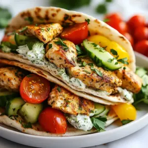 - 1 lb boneless, skinless chicken breasts - 2 tablespoons olive oil - 1 teaspoon garlic powder - 1 teaspoon onion powder - 1 teaspoon smoked paprika - 1 teaspoon dried oregano - Salt and pepper to taste - 4 whole wheat pitas - 1 cup cherry tomatoes, halved - 1 cup cucumber, diced - 1 red bell pepper, sliced - 1/4 cup fresh parsley, chopped - 1/4 cup plain Greek yogurt - 2 tablespoons mayonnaise - 1 tablespoon lemon juice - 1 teaspoon dried dill In this recipe, I focus on using fresh, high-quality ingredients. You want your chicken to stay juicy and flavorful. The use of whole wheat pitas adds fiber and a nice texture. The slaw, mixed with Greek yogurt, gives a creamy finish that balances the dish well. - Chicken: Use 1 lb of boneless, skinless chicken breasts. This keeps it lean and easy to cook. - Olive Oil: 2 tablespoons add healthy fats and flavor. - Spices: Garlic powder, onion powder, smoked paprika, and dried oregano each require 1 teaspoon. These spices bring warmth and depth to your chicken. - Vegetables: You will need 1 cup each of cherry tomatoes and cucumber, plus 1 red bell pepper. These add crunch and freshness. - Pitas: Four whole wheat pitas make for easy, handheld meals. - Slaw Components: Combine 1/4 cup Greek yogurt, 2 tablespoons mayonnaise, and 1 tablespoon lemon juice to create a creamy dressing. Add 1 teaspoon of dried dill for flavor. For substitutions, use low-fat yogurt if you're watching calories. For a vegetarian option, swap chicken for chickpeas or grilled tofu. Adjust the pitas according to your dietary needs; gluten-free pitas are available as well. {{ingredient_image_1}} 1. Preheat your oven to 425&deg;F (220&deg;C). This high heat helps cook the chicken and veggies just right. 2. Line a large baking sheet with parchment paper. This keeps the chicken and vegetables from sticking. 3. Make the marinade. In a small bowl, mix: - 2 tablespoons olive oil - 1 teaspoon garlic powder - 1 teaspoon onion powder - 1 teaspoon smoked paprika - 1 teaspoon dried oregano - Salt and pepper to taste 4. Prep the chicken. Place 1 lb boneless, skinless chicken breasts on the baking sheet. Brush the marinade all over the chicken. 1. Add the vegetables. Scatter 1 cup cherry tomatoes (halved), 1 cup cucumber (diced), and 1 red bell pepper (sliced) around the chicken. 2. Drizzle a bit more olive oil over the veggies and add salt and pepper. 3. Roast everything in the oven. Cook for about 20-25 minutes. The chicken should reach an internal temperature of 165&deg;F (75&deg;C). Your veggies should be tender and flavorful. 1. Prepare the slaw dressing. In a bowl, whisk together: - 1/4 cup plain Greek yogurt - 2 tablespoons mayonnaise - 1 tablespoon lemon juice - 1 teaspoon dried dill - Salt and pepper to taste 2. Mix in fresh ingredients. Stir in 1/4 cup fresh parsley (chopped) for a burst of flavor. You can also add leftover veggies from the roasting for extra crunch. Once your chicken and veggies finish roasting, let the chicken rest for a few minutes. Slice it into strips, then fill each whole wheat pita with chicken, roasted veggies, and a generous scoop of herb ranch slaw. Enjoy your delicious meal! To make sure your chicken is juicy and tasty, use a simple marinade. Mix olive oil, garlic powder, onion powder, smoked paprika, dried oregano, salt, and pepper. Brush this mix over both sides of the chicken. This step adds flavor and moisture. Check if your chicken is done by using a meat thermometer. The internal temperature should reach 165&deg;F (75&deg;C). Let your chicken rest for a few minutes after roasting. This helps the juices stay inside when you slice it. Roasting vegetables adds sweetness and depth. Good veggies for this dish include cherry tomatoes, cucumbers, and red bell peppers. Feel free to change them based on what you have. Seasonal vegetables like zucchini or bell peppers work well too. If you want to switch it up, try using asparagus or carrots for a different taste. Just cut the veggies to similar sizes for even cooking. Serve your pitas in fun ways. You can place them on a wooden board for a rustic look. Add extra parsley and lemon wedges for a fresh touch. This makes the dish more inviting. Pair your chicken pitas with a light salad or crispy fries. You can also serve them with a side of hummus for a tasty dip. Pro Tips Marinate for Maximum Flavor: Allow the chicken to marinate for at least 30 minutes, or up to overnight, in the refrigerator for a more intense flavor profile. Use a Meat Thermometer: To ensure perfect doneness, use a meat thermometer to check that the internal temperature of the chicken reaches 165&deg;F (75&deg;C). Customize Your Vegetables: Feel free to add or substitute any of your favorite vegetables, such as zucchini or bell peppers, to suit your taste. Make Ahead for Quick Meals: Roast extra chicken and vegetables to use in salads or wraps throughout the week for quick and healthy meals. {{image_2}} You can spice up this dish easily. Try using different seasonings like cumin or chili powder. These will add warmth to the chicken. Marinades also work great for flavor. You can use yogurt or citrus juice to soak the chicken. This adds a nice tang. Let it marinate for at least 30 minutes for the best taste. If you want to switch things up, consider other proteins. Turkey or pork can be great substitutes. You can also use seafood like shrimp. For a vegetarian option, try chickpeas or tofu. Both will soak up all the flavors you add. Just make sure to adjust cooking times for these proteins. Slaw is fun to play with! You can add unique ingredients to change the taste. Try using different herbs like cilantro or mint. This adds freshness and a new twist. Adding fruits like apples or mango can give a sweet crunch. Nuts like almonds or walnuts add texture and healthy fats. Mix and match to find your favorite combination! To store your chicken pitas, let them cool first. Place the pitas in airtight containers. If you have extra slaw, store it separately. This keeps everything fresh. You can store them in the fridge for up to three days. When reheating, use an oven for the best results. Preheat it to 350&deg;F (175&deg;C). Place the filled pitas on a baking sheet. Heat them for about 10 minutes. This keeps the pitas soft and warm. For the slaw, you can serve it cold. If you prefer it warm, put it in a small bowl. Heat it in the microwave for 15-20 seconds. Just be careful not to overheat it. What can I substitute for Greek yogurt? You can use sour cream instead of Greek yogurt. Plain yogurt works too. Both options give a creamy texture. You can also go dairy-free. Try using cashew cream or coconut yogurt. They add creaminess and flavor. How can I make this recipe gluten-free? To make the recipe gluten-free, swap whole wheat pitas for gluten-free pitas. You can also use lettuce wraps for a lighter option. Just make sure the other ingredients are gluten-free too. What is the best way to ensure chicken is tender? Brining the chicken in salt water for 30 minutes helps keep it juicy. Marinating with olive oil and spices adds flavor and moisture. Also, avoid overcooking the chicken. Use a meat thermometer to check for doneness. Can I make this dish ahead of time? Yes, you can prep the chicken and vegetables a day before. Store them in the fridge. You can also make the herb ranch slaw ahead. Just keep it in an airtight container. Assemble the pitas just before serving. Is it necessary to use whole wheat pitas? No, it is not necessary. You can use regular pitas or even low-carb options. Whole wheat pitas add fiber and nutrients. Choose what fits your diet best. How do I know when the chicken is fully cooked? Use a meat thermometer to check the chicken's internal temperature. It should reach 165&deg;F (75&deg;C). The meat should also be white, not pink. If in doubt, cut into it to check for doneness. This blog post covered everything you need to know about sheet pan chicken pitas. You learned about key ingredients, preparation steps, and tips for perfecting your dish. I shared variations to spice things up and how to store leftovers properly. With these insights, you are ready to create tasty and healthy meals. Enjoy experimenting with flavors and customizing your pitas. Happy cooking!