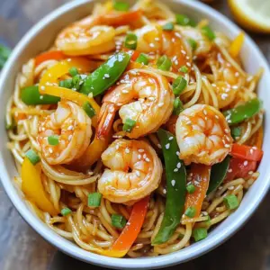 - 8 oz rice noodles - 1 lb shrimp, peeled and deveined - 2 tablespoons soy sauce - 1 tablespoon oyster sauce - 1 teaspoon sesame oil - 1 bell pepper, sliced - 1 cup snap peas - 2 green onions, chopped - 2 cloves garlic, minced - 1 tablespoon ginger, grated - 2 tablespoons vegetable oil - Salt and pepper to taste - Sesame seeds for garnish In this dish, rice noodles are the base. They cook quickly and soak up flavors well. Shrimp adds protein and a sweet taste. I love using fresh shrimp, but frozen works too. Bell peppers give a nice crunch and color. Snap peas add a fresh bite. Garlic and ginger bring warmth and aroma. These two are key in many Asian dishes. For sauces, soy sauce and oyster sauce create depth. The sesame oil gives a nutty finish. I always season with salt and pepper for balance. Lastly, sesame seeds are a fun garnish. They add texture and visual appeal. With these ingredients, you can make a quick, tasty meal. {{ingredient_image_1}} - First, boil water in a large pot. - Add 8 oz of rice noodles. - Cook until they are al dente, about 3-4 minutes. - Drain the noodles in a colander and set them aside. - In a large skillet, heat 2 tablespoons of vegetable oil over medium-high heat. - Add 2 cloves of minced garlic and 1 tablespoon of grated ginger. - Stir quickly for 30 seconds until it smells great. - Next, add 1 lb of peeled and deveined shrimp. - Cook for 2-3 minutes until the shrimp turn pink. - Remove the shrimp and set them aside. - In the same skillet, add 1 sliced bell pepper and 1 cup of snap peas. - Stir-fry for 3-4 minutes. - You want them to be tender-crisp, not mushy. - Return the shrimp to the skillet. - Add the cooked noodles, 2 tablespoons of soy sauce, 1 tablespoon of oyster sauce, and 1 teaspoon of sesame oil. - Toss everything together and stir-fry for another 2 minutes to heat through. - Season with salt and pepper to taste. - Serve hot and enjoy your meal! To get juicy shrimp, watch the cooking time closely. Shrimp cook quickly, about 2 to 3 minutes until they turn pink. If you overcook them, they become rubbery. To avoid this, remove the shrimp from the pan as soon as they are done. Choose shrimp based on size. Large shrimp, like 16-20 per pound, work great for this dish. They stay tender and juicy. Smaller shrimp may cook too fast and lose flavor. To add a kick, try red pepper flakes. Just a pinch can make a big difference. You can also play with sauces for more flavor. Instead of oyster sauce, use hoisin or teriyaki sauce for a twist. Each sauce will give your dish a new taste. Serve your stir-fry in deep bowls. This makes it easy to eat and looks great. Garnish with sesame seeds and green onions for a nice finish. Bright colors make the dish pop, so add some lime wedges on the side. The fresh citrus will enhance the dish's flavor and appeal. Pro Tips Prep Ingredients Ahead: Having all your ingredients prepped and ready to go will ensure a smooth cooking process, allowing you to focus on stir-frying without interruption. Use High Heat: Stir-frying requires high heat to achieve that perfect sear and flavor. Make sure your pan is hot enough before adding the ingredients. Don&rsquo;t Overcrowd the Pan: Cooking in batches if necessary will help maintain high heat and prevent steaming, ensuring your ingredients stay crisp and flavorful. Experiment with Veggies: Feel free to mix and match your favorite vegetables in this dish. Broccoli, carrots, or bok choy make great additions for variety and color. {{image_2}} You can switch the shrimp for chicken or tofu. Chicken adds a hearty flavor, while tofu gives a great vegetarian option. For chicken, use boneless thighs or breasts. Cut them into small pieces and cook them until golden. For tofu, choose firm tofu, and press it to remove moisture. Saut&eacute; it until crispy for that perfect bite. Both options keep the dish tasty and satisfying. If you want a change, try different noodle types like udon or soba. Udon noodles are thick and chewy, while soba are made from buckwheat and have a nutty taste. These options add unique flavors and textures to your meal. For gluten-free choices, look for rice noodles or quinoa noodles. They work well and keep the dish light and fresh. Get creative with your veggies! Use seasonal options for added flavor. You can toss in broccoli, carrots, or bell peppers for crunch. Snap peas add a sweet bite, but you can swap them out based on what you have. Peas are quick and easy, while carrots add a nice color. Feel free to mix and match your favorite vegetables to make this dish your own! To keep your Minute Shrimp Stir Fry Noodles fresh, start by cooling them down. Let them sit at room temperature for about 30 minutes. This helps stop any bacteria from growing. Once cooled, place the noodles into an airtight container. Make sure to seal it tightly. This will keep moisture out and keep your dish tasty. - Use clear containers so you can see what's inside. - Label the container with the date to track freshness. When reheating your stir fry, you want to keep it just as delicious. The stovetop method is best. Heat a little oil in a pan over medium heat. Add the noodles and stir until warm. This keeps the noodles from getting soggy. If you use a microwave, place the noodles in a bowl. Cover it with a damp paper towel. Heat them in short bursts, stirring in between. This helps keep the texture nice and prevents drying out. Enjoy your meal again without losing flavor! Yes, you can make this dish ahead of time. Here are some tips for pre-preparation: - Cook the noodles: You can cook the rice noodles and store them in the fridge. - Prep the shrimp: Clean and devein the shrimp a day in advance for quick cooking. - Chop the veggies: Slice the bell pepper and snap peas. Store them in a sealed bag. - Mix sauces: Combine soy sauce, oyster sauce, and sesame oil in a small bowl. Prepare all these items a few hours ahead. When you&rsquo;re ready to eat, just stir-fry everything quickly. To store shrimp stir fry noodles, follow these recommendations: - Cool down: Let your dish cool to room temperature before storing. - Use airtight containers: Place the noodles and shrimp in airtight containers. - Refrigerate: Store in the fridge for up to three days. Keep an eye on freshness. If anything smells odd, it&rsquo;s best to toss it. You can explore different sauce combinations to enhance flavor. Here are a few ideas: - Teriyaki sauce: Adds a sweet and savory taste. - Chili garlic sauce: Offers heat and depth. - Hoisin sauce: Gives a sweet and tangy twist. - Fish sauce: For a salty umami kick. Feel free to mix and match based on your tastes. To add heat to shrimp stir fry noodles, consider these ideas: - Red pepper flakes: Sprinkle them in during cooking. - Sriracha sauce: Drizzle on top for a spicy kick. - Fresh chili peppers: Slice and add to the stir-fry. - Spicy sesame oil: Use this instead of regular sesame oil. Adjust the heat level to match your preference. Enjoy the flavor! This blog post covered how to make delicious shrimp stir-fry noodles. We talked about key ingredients like rice noodles and shrimp, plus tips for cooking them perfectly. You learned how to prepare the dish and the best ways to store leftovers. Don't forget to experiment with flavors and substitutes based on your taste. With these steps, you can create a tasty meal. Enjoy your cooking and have fun customizing your dish!