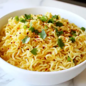 To make Minute Garlic Butter Ramen Noodles, you need to gather a few key items. Here&rsquo;s what you will need: - 2 packs of instant ramen noodles (discard the seasoning packets) - 4 tablespoons unsalted butter - 6 cloves garlic, minced - 1 tablespoon soy sauce - 2 green onions, sliced - 1 tablespoon sesame oil - Salt and black pepper to taste These ingredients create a rich and flavorful dish. The butter and garlic form the base of the sauce. The noodles absorb all the flavors, making each bite delicious. You can add some optional ingredients to take the flavor up a notch: - 1 teaspoon red pepper flakes (for heat) - Fresh cilantro or parsley, for garnish The red pepper flakes add a nice kick. A sprinkle of fresh herbs makes the dish look pretty and adds freshness. If you are missing an ingredient, don&rsquo;t worry! Here are some easy swaps: - Use olive oil instead of butter for a healthier fat. - Try garlic powder if you don&rsquo;t have fresh garlic. - Any instant noodle brand will work if you can&rsquo;t find ramen. These substitutions keep the dish tasty while fitting your pantry. Enjoy your cooking adventure! {{ingredient_image_1}} To start, bring a pot of water to a boil. Use enough water to cover the noodles well. Add the two packs of instant ramen noodles. I usually cook them for about 3 to 4 minutes. Check the package for exact timing. Once cooked, drain the noodles and set them aside. You want to keep them warm but not soggy. In the same pot, melt 4 tablespoons of unsalted butter over medium heat. Watch the butter as it melts; it should bubble nicely. Next, add 6 minced garlic cloves into the pot. Cook the garlic for 1 to 2 minutes. Stir constantly to keep it from burning. When it turns fragrant and slightly golden, it's ready. If you like heat, add 1 teaspoon of red pepper flakes now. Saut&eacute; for another 30 seconds. This step adds a nice kick! Now, it&rsquo;s time to bring it all together. Stir the cooked ramen noodles into the garlic butter sauce. Make sure each noodle gets coated well. Next, add 1 tablespoon of soy sauce and 1 tablespoon of sesame oil. Season with salt and black pepper to taste. Toss everything until well mixed. Remove the pot from heat and fold in 2 sliced green onions. Serve the noodles hot! If you want, garnish with fresh cilantro or parsley for a touch of color. Enjoy your quick and tasty meal! To cook ramen just right, follow these steps: - Use a large pot of boiling water. - Add the ramen noodles and stir them gently. - Cook for 3-4 minutes as per the package. - Test a noodle for doneness; it should be soft but not mushy. - Drain the noodles and avoid rinsing them. This keeps the flavor locked in. You can boost the taste of your garlic butter ramen with fun extras: - Add red pepper flakes for a spicy kick. - Toss in cooked chicken or shrimp for protein. - Try steamed veggies like broccoli or snap peas for crunch. - A sprinkle of sesame seeds adds great texture. - Consider a squeeze of lime juice for a fresh twist. Serving your ramen nicely makes it more fun to eat. Here are some ideas: - Use a large, deep bowl for a cozy feel. - Garnish with sliced green onions for color. - Add fresh cilantro or parsley for a pop of green. - Drizzle a bit of sesame oil on top for shine. - Use chopsticks or a fun spoon to serve. These tips will help you create a tasty and appealing dish. Enjoy your cooking! Pro Tips Use Fresh Garlic: Freshly minced garlic enhances the flavor of the dish significantly compared to pre-minced options. Customize the Heat: Adjust the amount of red pepper flakes according to your spice preference; you can also add fresh chili for an extra kick. Experiment with Toppings: Feel free to add other toppings like soft-boiled eggs, saut&eacute;ed mushrooms, or steamed vegetables for a more filling meal. Perfect the Butter Ratio: Adjust the amount of butter to your liking; for a richer flavor, consider adding an extra tablespoon. {{image_2}} You can add protein to your Minute Garlic Butter Ramen Noodles. Chicken, shrimp, or tofu work great. Simply cook the protein separately. Add it to the noodles just before serving. This makes the dish filling and nutritious. You can use leftover cooked meat or quick-cook shrimp. For a quick option, try canned chickpeas. To make this dish vegetarian or vegan, swap out the butter. Use plant-based butter or olive oil instead. You can also use vegetable broth instead of water for cooking the noodles. This adds more flavor. For protein, add edamame or mushrooms to keep it hearty. Add fun flavors with simple ingredients. Hoisin sauce gives a sweet and savory taste. You can also squeeze fresh lime juice for a zesty kick. Try adding a splash of sriracha for heat. These additions keep the meal exciting and unique. Mix and match to find your favorite blend! To store your leftover garlic butter ramen, let it cool first. Place it in an airtight container. This keeps the noodles fresh and safe. You can store it in the fridge for up to three days. Make sure to separate the noodles from any extra sauce. This way, they won&rsquo;t get too soggy. When you're ready to enjoy your leftovers, there are a few simple ways to reheat them. You can use the microwave or a stovetop. For the microwave, put the noodles in a bowl and add a splash of water. Heat in 30-second intervals, stirring in between. For the stovetop, add the noodles to a pan with a bit of water. Heat on low until warm. Stir well to mix everything. If you want to save your garlic butter ramen for later, freezing is a great option. First, let the noodles cool completely. Then, pack them in a freezer-safe bag or container. Remove as much air as possible to prevent freezer burn. You can freeze them for up to a month. When you're ready to eat, thaw them in the fridge overnight before reheating. It only takes about 10 minutes to make Minute Garlic Butter Ramen Noodles. You spend around 5 minutes prepping and 5 minutes cooking. This quick meal is perfect for busy days. You can enjoy a tasty dish without wasting time in the kitchen. Yes, you can use different types of noodles. If you prefer, try udon or soba noodles. Just make sure to adjust cooking times as needed. Each type brings its own flavor and texture. This adds fun to your meal. Experiment to find your favorite noodle choice. For a healthier option, use olive oil or avocado oil. These oils add flavor without the extra fat. You can also try using a plant-based butter. This keeps the dish creamy and satisfying. Each of these choices helps you enjoy a lighter version of this recipe. In this post, we explored garlic butter ramen noodles. We covered the main and optional ingredients to enhance flavor. I shared step-by-step instructions, along with tips for perfect cooking and serving. You learned how to store leftovers and variations for proteins and diets. In conclusion, garlic butter ramen is easy to make and fun to customize. Enjoy experimenting with flavors. You can make it your own in many ways. Happy cooking!