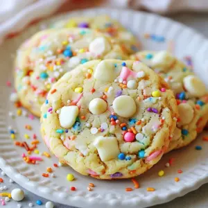 To make soft funfetti cookies, you need the following ingredients: - 1 cup unsalted butter, softened - 1 cup granulated sugar - 1 cup brown sugar, packed - 2 large eggs - 2 teaspoons vanilla extract - 3 cups all-purpose flour - 1 teaspoon baking soda - 1 teaspoon baking powder - 1/2 teaspoon salt - 1 cup rainbow sprinkles (plus extra for topping) - 1/2 cup white chocolate chips (optional) Each item plays a key role in creating a cookie that is soft and delightful. The butter adds richness, while the sugars provide sweetness and a lovely texture. The eggs help bind everything together. Vanilla extract gives a warm flavor that enhances the sweetness. The flour is the base, providing structure to the cookies. Baking soda and baking powder are essential for helping the cookies rise and stay soft. The salt balances the sweetness. Finally, the rainbow sprinkles bring the fun and color that make these cookies a joy to eat. If you choose to add white chocolate chips, they add a creamy touch that pairs perfectly with the sprinkles. Gather these ingredients before you start baking. It makes the process smooth and enjoyable. Happy baking! {{ingredient_image_1}} - Preheat the oven to 350&deg;F (175&deg;C). - Line two baking sheets with parchment paper. - In a large bowl, combine softened butter, granulated sugar, and brown sugar. - Use an electric mixer to blend until light and fluffy. This takes about 3-4 minutes. - Add eggs one at a time. Mix well after each addition. - Stir in two teaspoons of vanilla extract for a nice flavor boost. - In a separate bowl, whisk together 3 cups of all-purpose flour, 1 teaspoon of baking soda, 1 teaspoon of baking powder, and 1/2 teaspoon of salt. - Gradually mix the dry ingredients into the wet ingredients. - Stir until just combined. Do not overmix, as this keeps the cookies soft. - Fold in 1 cup of rainbow sprinkles and 1/2 cup of white chocolate chips if you want a sweet touch. - Make sure they are evenly spread throughout the dough. - Use a tablespoon or cookie scoop to drop dough onto the prepared sheets. - Space the dough balls about 2 inches apart. - Press a few extra sprinkles on top for a fun look. - Bake for 10-12 minutes, until edges are golden and centers look slightly underbaked. - Let cookies cool for 5 minutes on sheets before moving them to a wire rack. To get the best soft Funfetti cookies, focus on baking time and temperature. Bake them at 350&deg;F (175&deg;C) for 10-12 minutes. Take them out when the edges turn light brown. The centers should look soft and a bit underbaked. This keeps them chewy and delicious. Proper mixing is key for the right texture. Start by creaming the softened butter with both sugars until it&rsquo;s light and fluffy. This should take about 3-4 minutes. Add the eggs one by one, mixing well after each. This helps to make the dough smooth and airy. For even sprinkle distribution, fold them in gently at the end. This way, you ensure every cookie has sprinkles. If you want, add a few extra sprinkles on top before baking. This makes them look even more fun and colorful! Pro Tips Chill the Dough: For even softer cookies, refrigerate the dough for at least 30 minutes before baking. This helps the cookies hold their shape and enhances flavor. Don&rsquo;t Overmix: When combining the dry ingredients with the wet, mix just until combined. Overmixing can lead to tough cookies. Check for Doneness: Remove the cookies from the oven when the edges are lightly golden, and the centers are still soft. They will continue to firm up as they cool. Storage Tips: Keep cookies in an airtight container at room temperature for up to a week, or freeze for longer storage. Layer with parchment paper to prevent sticking. {{image_2}} You can change the flavor of your Soft Funfetti Cookies in fun ways. Try using different types of chocolate chips. Dark chocolate chips add a rich taste. Milk chocolate chips offer sweetness. For a nutty twist, substitute regular chocolate with nut butter. Peanut butter or almond butter blend well with the dough. If you need gluten-free cookies, you can swap all-purpose flour for gluten-free flour. Look for a blend that works best in cookies. This change keeps the texture soft and tasty. Always check the labels to ensure the flour is gluten-free. Make your cookies festive by using seasonal sprinkles. For holidays, use red and green sprinkles for Christmas. Pastel colors work great for Easter. You can even match sprinkles to birthdays or parties. This adds fun and excitement to your cookies. After baking your funfetti cookies, let them cool completely. This step is key. If you store warm cookies, they can get soggy or lose their shape. Place them on a wire rack to cool. This way, air can flow around them. You want them to be soft, not mushy. Store your cooled cookies in an airtight container. This keeps them fresh and soft. You can use a plastic container with a lid or a glass jar. Add a piece of bread or a slice of apple inside. This helps keep the cookies moist. They can last up to a week when stored correctly. You can freeze both cookie dough and baked cookies. To freeze dough, scoop the dough onto a baking sheet. Freeze the dough balls for about an hour. After that, place them in a zip-top bag. Label the bag with the date. For baked cookies, let them cool, then stack them in a container. Use parchment paper between layers to avoid sticking. Frozen cookies can last for about three months. When you're ready to bake, just take out the dough and bake straight from the freezer. Enjoy fresh cookies anytime! To make your cookies softer, focus on your ingredients and baking time. Use room-temperature butter and avoid over-mixing the dough. This keeps the cookies tender. - Baking time: Remove cookies from the oven when they are lightly golden on the edges. The centers should look a bit underbaked. This helps them stay soft. - Brown sugar: Use more brown sugar than white sugar. Brown sugar holds moisture better, leading to softer cookies. You can use margarine, but it changes the taste and texture. Butter gives cookies a rich flavor and a nice chewy texture. Margarine may make them a bit softer and less flavorful. - Flavor: Butter has a natural taste that margarine lacks. This can affect the final cookie. - Texture: Butter creates a firmer cookie, while margarine can yield a softer, fluffier result. If you need an egg substitute, there are many options. Here are some easy choices for vegan cookies: - Flaxseed meal: Mix 1 tablespoon of flaxseed meal with 2.5 tablespoons of water. Let it sit for 5 minutes to thicken. - Applesauce: Use 1/4 cup of applesauce for each egg. This keeps your cookies moist. - Mashed banana: Replace one egg with 1/4 cup of mashed banana. This adds a hint of sweetness. Funfetti cookies can last about a week when stored correctly. Here are some tips for keeping them fresh: - Cool completely: Let cookies cool before storing. This prevents moisture from building up. - Airtight container: Store cookies in an airtight container to keep them soft and chewy. Definitely! Using flavored extracts can add a fun twist to your cookies. Here are a few ideas: - Almond extract: Adds a lovely nutty flavor that pairs well with vanilla. - Coconut extract: Gives a tropical vibe to your cookies. - Mint extract: For a refreshing twist, add a few drops of mint extract. Feel free to experiment with different extracts! In this post, we covered how to make soft, delicious Funfetti cookies. I shared recipes, tips, and variations to suit your tastes. Remember the importance of mixing and baking at the right temperature. With the right methods, you can adjust for special diets or seasonal fun. Enjoy your cookie-making and feel free to add your own spin! Happy baking!