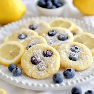 To make these soft lemon blueberry cookies, you will need: - 1 cup unsalted butter, softened - 1 cup granulated sugar - 1 large egg - 2 tablespoons lemon zest (about 1 large lemon) - 2 tablespoons lemon juice - 2 &frac12; cups all-purpose flour - 1 teaspoon baking powder - &frac12; teaspoon baking soda - &frac12; teaspoon salt - 1 cup fresh blueberries (or frozen, thawed) - Optional: powdered sugar for dusting Measuring your ingredients is key for great cookies. Use dry measuring cups for flour and sugar. For butter, stick to the wrapper lines. For liquids like lemon juice, use a liquid measuring cup. Accurate measurements help your cookies turn out as planned. If you have allergies, you can swap some ingredients. Use dairy-free butter for a dairy-free option. If you need gluten-free cookies, try a gluten-free flour blend. You can also skip the egg by using a flaxseed meal. Mix 1 tablespoon of flaxseed with 3 tablespoons of water to replace one egg. These swaps keep the cookies delicious and safe for everyone. {{ingredient_image_1}} Start by preheating your oven to 350&deg;F (175&deg;C). This helps your cookies bake evenly. While that heats up, grab a baking sheet and line it with parchment paper. This will stop the cookies from sticking. In a large mixing bowl, beat 1 cup of softened butter with 1 cup of granulated sugar. Use a mixer for about 3-5 minutes. You want the mixture to be light and fluffy. This step adds air, which makes the cookies soft. Next, add in 1 large egg, 2 tablespoons of lemon zest, and 2 tablespoons of lemon juice. Mix until fully combined. In another bowl, whisk together 2 &frac12; cups of all-purpose flour, 1 teaspoon of baking powder, &frac12; teaspoon of baking soda, and &frac12; teaspoon of salt. Gradually add the dry mix to the wet mix. Stir just until combined. Be careful not to over-mix; this keeps the cookies soft. Now, gently fold in 1 cup of fresh blueberries. If using frozen, make sure they are thawed first. Use a spatula to fold the blueberries in without crushing them. This adds bursts of flavor in each bite! Scoop out dough balls using a cookie scoop or tablespoon. Place them on the prepared baking sheet, about 2 inches apart. Bake for 10-12 minutes. Look for lightly golden edges and set centers. Once done, let the cookies cool on the sheet for 5 minutes. Then, transfer them to a wire rack to cool completely. If you like, dust them with powdered sugar for a sweet finish. To get soft cookies, start with room temperature butter. Cream it with sugar until light and fluffy. This adds air and makes your cookies tender. Use a light hand when mixing in the flour. Over-mixing can make them tough. Chill your cookie dough for 30 minutes before baking. This helps the cookies keep their shape. Also, use parchment paper on your baking sheet. It helps the cookies bake evenly without sticking. For the best blueberry taste, use fresh berries if possible. Gently fold them into the dough to keep them whole. If you use frozen blueberries, thaw and dry them first. This prevents extra moisture in the cookies. Pro Tips Use Fresh Blueberries: Fresh blueberries will provide the best flavor and texture. If using frozen, ensure they are fully thawed and drained to prevent excess moisture. Chill the Dough: If you have time, chilling the cookie dough for 30 minutes before baking can help the cookies maintain their shape and enhance the flavors. Don&rsquo;t Overmix: Mix the dough just until combined after adding the dry ingredients. Overmixing can lead to tough cookies. Check for Doneness: Cookies may look slightly underbaked in the center when done. They will continue to cook on the baking sheet as they cool. {{image_2}} If you don&rsquo;t have lemon zest, try orange zest. It adds a sweet, bright flavor. Lime zest is another option. It gives a nice twist to the cookies. You can even use lemon extract for a stronger lemon taste. Just add about half a teaspoon to your mix. If blueberries are not available, try raspberries or chopped strawberries. Both fruits add a burst of color and flavor. You can also use dried blueberries. They will give a chewy texture. Just remember to chop them into smaller pieces for even distribution. Adding flavors can make these cookies even more special. A teaspoon of vanilla extract enhances the sweetness. Almond extract also works well for a nutty taste. Just be careful not to overpower the lemon flavor. A little goes a long way. To keep your soft lemon blueberry cookies fresh, store them in an airtight container. This helps keep the cookies moist and soft. I recommend placing a piece of parchment paper between layers if you stack them. This prevents them from sticking together. Keep the container at room temperature for the best results. Freezing these cookies is easy and a great way to save some for later. First, let the cookies cool completely on a wire rack. Then, place them in a single layer on a baking sheet. Freeze them for about an hour until they are firm. Once frozen, transfer the cookies to a freezer-safe bag or container. Label it with the date, and you can store them for up to three months. Soft lemon blueberry cookies stay fresh for about 5 days at room temperature. If you want them to last longer, freezing is the best option. When you are ready to enjoy, just thaw them at room temperature for a few hours. You can also warm them in the oven for a few minutes. This makes them taste fresh-baked again! To make cookies softer, you can add more fat. Use a bit more butter or even an extra egg yolk. Both will help keep the cookies moist. Another tip is to avoid overbaking them. Check your cookies a minute or two before the time is up. A slight underbake keeps them soft and chewy. Yes, you can use frozen blueberries! Just make sure to thaw them first. Drain any extra liquid to avoid soggy cookies. Gently fold them into the dough. This way, you still get that burst of flavor without the mess. If you don&rsquo;t have lemon juice, you can use vinegar instead. White vinegar or apple cider vinegar works well. Use about half the amount of vinegar as lemon juice. You can also try orange juice for a different flavor. Just remember, it won&rsquo;t have the same zing as lemon. To boost the lemon flavor, use more lemon zest. You can also add a bit of lemon extract. Just a teaspoon can make a big difference. For an extra kick, try adding a pinch of citric acid. This adds a nice tartness that brightens the cookies. You have learned how to make soft lemon blueberry cookies. We covered ingredients, steps, and tips for great results. Remember to measure carefully and adjust for allergies. Try new twists with lemon zest or different berries. Use the storage tips to keep your cookies fresh. With this knowledge, you can impress friends and family with tasty treats. Baking is fun and rewarding, so go ahead and enjoy the process!