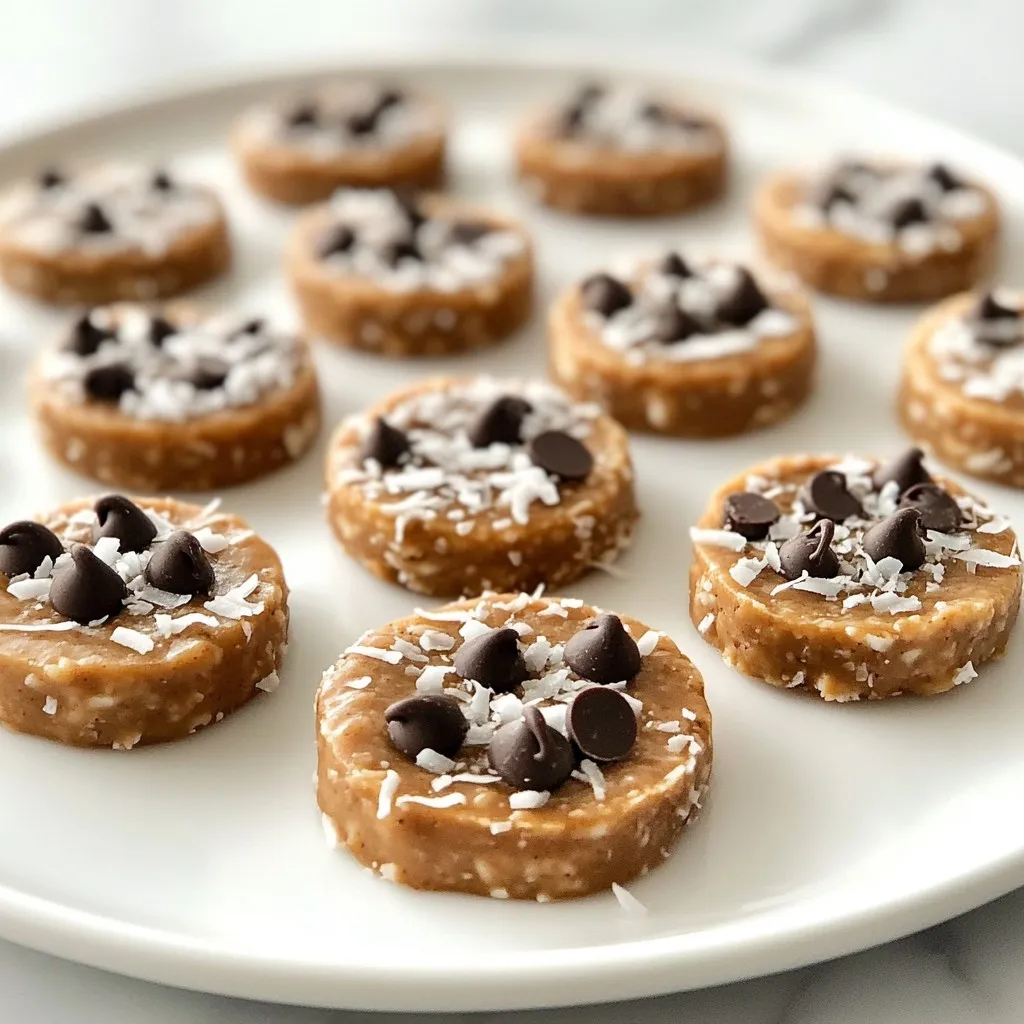 To make Minute Keto No-Bake Cookies, you will need: - 1 cup almond flour - 1/2 cup unsweetened shredded coconut - 1/4 cup keto-friendly sweetener (like erythritol or monk fruit) - 1/2 cup natural almond butter (smooth) - 1/2 teaspoon vanilla extract - 1/4 teaspoon salt - 1/4 cup unsweetened cocoa powder (optional for chocolate flavor) - 2 tablespoons coconut oil, melted - 1/4 cup unsweetened dark chocolate chips (optional for topping) I love using Bob's Red Mill almond flour and unsweetened coconut. For sweeteners, I recommend Monk Fruit or Swerve. These brands provide quality and taste. For almond butter, choose a natural brand without added sugars. I prefer Justin’s for its smooth texture. If you're allergic to nuts, you can swap almond flour with sunflower seed flour. For those avoiding coconut, try using ground oats instead of shredded coconut. You can also use sunflower seed butter in place of almond butter. Always check for any allergens in your substitutes. {{ingredient_image_1}} To start, gather all your ingredients. You need almond flour, shredded coconut, sweetener, almond butter, vanilla, salt, cocoa powder, and coconut oil. If you want chocolate cookies, grab some dark chocolate chips too. In a large mixing bowl, combine the almond flour, shredded coconut, sweetener, and salt. If you choose to make chocolate cookies, add cocoa powder here. In another bowl, mix the almond butter, melted coconut oil, and vanilla. Stir until it's smooth. Pour this mix into the dry ingredients. Mix well until everything is blended. The dough should feel sticky but easy to handle. Next, scoop out the dough with a tablespoon. Roll it into balls or flatten them into discs. Place your cookies on a parchment-lined baking sheet or a plate. If you want, sprinkle dark chocolate chips on top for extra flavor. Finally, put the cookies in the fridge for about 30 minutes. This helps them firm up. Enjoy your tasty treats! Each cookie has about 100 calories. This is a great low-calorie treat. You can enjoy them without guilt! - Fat: 9 grams - Protein: 3 grams - Carbohydrates: 4 grams - Fiber: 2 grams - Net Carbs: 2 grams These cookies are low in carbs, making them perfect for keto diets. They provide healthy fats and protein to keep you full. - Almond Flour: This flour is low in carbs and high in vitamin E. It supports heart health and boosts skin health. - Coconut: Shredded coconut has fiber and healthy fats. It helps with digestion and keeps you energized. - Almond Butter: This nut butter is rich in protein and healthy fats. It helps reduce hunger. - Cocoa Powder: If used, cocoa adds antioxidants, which are good for your heart. These ingredients come together to create a treat that is not only tasty but also healthy. Enjoying these cookies can support your wellness goals! Pro Tips Use Room Temperature Ingredients: Allow your almond butter and coconut oil to come to room temperature for easier mixing and better texture. Experiment with Flavorings: Feel free to add different extracts like almond or coconut for an extra layer of flavor! Store Properly: Keep the cookies in an airtight container in the refrigerator to maintain freshness for up to a week. Customize Toppings: Try adding chopped nuts, seeds, or a drizzle of nut butter on top for added crunch and flavor. {{image_2}} When making Minute Keto No-Bake Cookies, some errors can lead to a less tasty treat. First, ensure your almond butter is smooth. Chunky almond butter won't blend well. Second, measure your almond flour accurately. Too much can make the cookies dry. Third, don't skip the refrigeration step. Chilling firms the cookies, making them easier to enjoy. Lastly, remember to mix well. Uneven mixing can cause some cookies to taste bland. To keep your cookies fresh, store them in an airtight container. Place parchment paper between layers to prevent sticking. You can keep them in the fridge for up to a week. For serving, I love placing them on a colorful plate. Adding a sprinkle of shredded coconut or chopped nuts gives a nice touch. If you're feeling fancy, drizzle some melted chocolate on top before serving. To make your cookies even better, think about adding mix-ins. Chopped nuts add a nice crunch. If you like chocolate, use cocoa powder for a richer flavor. Adding a pinch of sea salt on top can balance the sweetness. You can also try other nut butters, like cashew or peanut butter, for a different taste. Each change can make the cookies feel fresh and new! You can change the flavor of your Minute Keto No-Bake Cookies easily. For a chocolate twist, add 1/4 cup of unsweetened cocoa powder to the dry mix. This gives your cookies a rich, chocolatey taste. You can also add nuts like chopped almonds or walnuts for crunch. Simply mix in 1/4 cup of your favorite nuts. This adds texture and boosts flavor, making each bite exciting. To make these cookies vegan, swap the almond butter for a nut-free option. Try sunflower seed butter or pumpkin seed butter. Both work well and keep the cookies tasty. Ensure your sweetener is vegan too. Erythritol and monk fruit are great choices. By making these small changes, you can enjoy a vegan treat that fits your diet. If you prefer your cookies less sweet, adjust your sweetener. Start with 2 tablespoons of your keto-friendly sweetener. You can always add more if needed. Taste the dough before you shape the cookies. This way, you can find the perfect level of sweetness for your liking. Remember, everyone's taste is different, so feel free to experiment! To store these cookies, place them in an airtight container. You can keep them in the fridge for up to a week. This helps them stay fresh and tasty. If you want to keep them longer, use a freezer. Just make sure to separate layers with parchment paper. This prevents them from sticking together. Yes, you can freeze these cookies! They freeze well. Just store them in a freezer-safe container. They can last for about three months in the freezer. To enjoy, let them thaw in the fridge or at room temperature. This keeps their texture nice and chewy. These cookies are keto-friendly because they have low carbs. Almond flour and shredded coconut are great substitutes for regular flour. They provide healthy fats and fiber. The sweetener, like erythritol, adds sweetness without sugar. This means you can enjoy a tasty treat while staying in your keto plan. This blog post covers everything you need for making Minute Keto No-Bake Cookies. We looked at the key ingredients, their brands, and how to substitute for allergens. You learned the step-by-step process for preparation, combining, and shaping the cookies. We also explored their nutritional benefits and gave tips to enhance flavor. Finally, we shared variations to suit your taste, including vegan options. Now, you have the tools to create delicious, healthy treats. Enjoy baking these easy cookies!