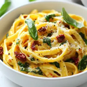 - 12 oz (340g) pasta (fettuccine or penne works great) - 1 cup sun-dried tomatoes, packed in oil, drained and chopped - 3 cloves garlic, minced - 1 cup heavy cream - 1 cup grated Parmesan cheese - 2 tablespoons olive oil - 1 teaspoon red pepper flakes (adjust to taste) - Salt and pepper to taste - Fresh basil leaves for garnish The pasta forms the base of this dish. I love using fettuccine or penne. Both hold the sauce well. Sun-dried tomatoes bring a rich, tangy flavor. Make sure to drain and chop them for even mixing. Garlic adds depth, while heavy cream creates a smooth sauce. Parmesan cheese melts into a creamy goodness. Olive oil helps saut&eacute; the garlic and tomatoes. Red pepper flakes add heat, but adjust them to your taste. Salt and pepper enhance all the flavors. Finally, fresh basil brightens the dish. - 1 cup fresh spinach (optional) - Cooked chicken or shrimp for protein You can add fresh spinach for a pop of color and nutrients. It wilts nicely in the sauce. If you want more protein, consider adding cooked chicken or shrimp. This makes the dish heartier and more filling. - Barilla for pasta - California Sun Dry for sun-dried tomatoes - Kraft for Parmesan cheese I trust Barilla for pasta. Their texture is always great. For sun-dried tomatoes, California Sun Dry is my go-to. Their tomatoes are flavorful and well-packed. Kraft offers high-quality Parmesan that melts perfectly. Using good brands enhances the dish's overall taste. {{ingredient_image_1}} Start by boiling salted water in a large pot. Bring it to a rolling boil. Add 12 oz of pasta, like fettuccine or penne. Cook according to the package until it's al dente. This usually takes about 8 to 10 minutes. Reserve 1 cup of pasta water before draining. Set the pasta aside in a bowl. In a large skillet, heat 2 tablespoons of olive oil over medium heat. Add 3 minced garlic cloves and saut&eacute; for 1 minute. You want the garlic to smell great, but not burn. Next, add 1 cup of chopped sun-dried tomatoes and 1 teaspoon of red pepper flakes. Cook for another 2 minutes. This step brings out their rich flavor. Pour in 1 cup of heavy cream into the skillet. Stir well to mix everything. Let it simmer for 3 to 4 minutes, stirring often. This helps the sauce thicken. Gradually add 1 cup of grated Parmesan cheese. Stir until it melts and becomes smooth. The sauce should be creamy and rich. Now it&rsquo;s time to bring it all together. Add your cooked pasta to the skillet. Toss everything gently to coat the pasta in the sauce. If the sauce is too thick, add some of the reserved pasta water. This helps thin it out. Stir in 1 cup of fresh spinach if you choose. Season with salt and pepper to taste. Once everything is well combined, take it off the heat. Plate the pasta in large bowls, swirling it for a nice look. Garnish with fresh basil leaves and some extra Parmesan on top. Serve your Marry Me Sun-Dried Tomato Pasta hot for the best taste! To avoid overcooking pasta, follow package instructions. Set a timer to check for "al dente." This means the pasta should have a slight bite. If you cook it too long, it becomes mushy. Always taste a piece before draining. This ensures perfect texture. When saut&eacute;ing garlic, use medium heat. If the heat is too high, it burns quickly. Start with cold oil, then add minced garlic. Stir it for about one minute until fragrant. Keep a close eye on it. Once it turns golden, it's ready. Remember, burnt garlic adds a bitter taste to your dish. Red pepper flakes bring heat to your dish. Start with one teaspoon. You can always add more, but you can&rsquo;t take it out. If you like spice, add an extra pinch. For milder flavors, use less. Mix and taste as you go for the perfect balance. Fresh ingredients make your dish shine. Use fresh garlic, sun-dried tomatoes, and spinach. They bring out vibrant flavors. Fresh basil adds a nice touch too. Always choose quality ingredients for the best taste. When you use the best, your dish will impress everyone. Pro Tips Use High-Quality Sun-Dried Tomatoes: Opt for sun-dried tomatoes packed in oil for added flavor and richness in the sauce. Adjust the Spice Level: Customize the heat by varying the amount of red pepper flakes based on your preference. Fresh Spinach Addition: Incorporating fresh spinach not only adds color but also boosts the nutritional value of the dish. Reserve Pasta Water: Always save some pasta water before draining; it can help adjust the sauce consistency perfectly. {{image_2}} You can easily make a vegan version of Marry Me Pasta. Swap the heavy cream for coconut cream or cashew cream. Use nutritional yeast instead of Parmesan cheese for a cheesy flavor. Choose a pasta made from chickpeas or lentils for added protein. This option keeps the dish creamy and rich without any animal products. If you need a gluten-free option, use gluten-free pasta. Many brands offer rice or quinoa-based pasta that cooks well. Follow the cooking time on the package for the best results. This way, you can enjoy all the flavors without gluten. Adding protein makes the dish heartier. You can use cooked chicken or shrimp. For chicken, grill or saut&eacute; it first, then add it to the pasta. For shrimp, cook them until pink before tossing them with the pasta. Both options boost flavor and make the meal more filling. To keep your Marry Me pasta fresh, let it cool first. Place it in an airtight container. Store it in the fridge for up to 3 days. If you want to save it longer, freezing is a great option. When you are ready to eat your leftovers, the best way to reheat is on the stove. Add a splash of water or cream to the skillet. Stir over low heat until warm. This keeps the sauce creamy and smooth. Microwave is an option, but it may dry out the pasta. For freezing, place cooled pasta in a freezer-safe container. It can last for up to 2 months in the freezer. When ready to eat, thaw it overnight in the fridge. Reheat it on the stove, adding a little water or cream for creaminess. Enjoy your delicious pasta anytime! Yes, you can use different types of pasta. Fettuccine or penne are great choices. You can also try spaghetti, rigatoni, or even whole wheat pasta. Just remember to cook it according to the package instructions. This way, it stays al dente and holds the sauce well. The sun-dried tomato oil adds flavor to the dish. However, you can skip it if you want. Just use regular olive oil instead. The pasta will still taste good, but the oil gives it an extra kick. So, if you have it, use it! You can prepare the sauce ahead of time. Cook the garlic and sun-dried tomatoes as instructed. Add the cream and cheese later, before you serve. Cook the pasta fresh, so it doesn&rsquo;t get mushy. This method keeps the dish tasty and fresh. You can use half-and-half or whole milk if you want a lighter dish. Coconut milk is a good option for a dairy-free substitute. Just keep in mind that the flavor will change slightly. The sauce may not be as rich, but it will still be creamy. Yes! Adding vegetables is a great idea. Spinach is a popular choice and adds color. You can also use mushrooms, bell peppers, or zucchini. Just saut&eacute; them with the garlic for extra flavor. This makes the dish healthier and more colorful. You now know how to make Marry Me Sun-Dried Tomato Pasta. We covered key ingredients, cooking steps, and tips for the best results. This dish is flexible with options like vegan swaps or proteins. Storing leftovers is simple too. Enjoy creating this flavorful meal to impress anyone you serve. Dive in and make it your own!