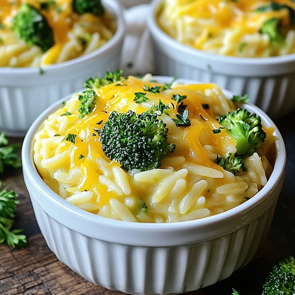 One-Pot Broccoli Cheddar Orzo Savory Dinner Delight
