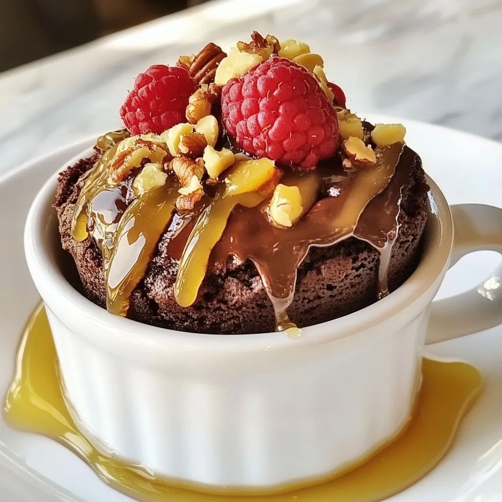 To make a moist protein mug cake, gather these main ingredients: - 1 scoop protein powder (vanilla or chocolate) - 2 tablespoons almond flour - 1 tablespoon cocoa powder (if using vanilla protein) - 1 tablespoon unsweetened apple sauce - 1 tablespoon honey or maple syrup - 1/2 teaspoon baking powder - 1/4 teaspoon vanilla extract - A pinch of salt - 3 tablespoons almond milk (or milk of choice) These ingredients blend well, giving your cake a rich taste and good texture. The protein powder is the star here. It adds protein to your snack. Almond flour makes the cake moist and adds healthy fat. Cocoa powder is great if you want a chocolate kick. The apple sauce keeps it soft and sweet. You can elevate your mug cake with these toppings: - Fresh berries - A dash of nut butter - A sprinkle of chopped nuts Adding toppings makes your mug cake look fancy and adds flavor. Fresh berries bring a burst of freshness. Nut butter adds creaminess and flavor. Chopped nuts give a nice crunch. This mug cake is not only tasty but also healthy. Here’s a rough breakdown: - Calories: About 300 - Protein: Around 25g - Carbs: Approximately 30g - Fat: Roughly 10g This cake fits well into many diets. It gives you energy without too much sugar. The protein helps keep you full. Enjoy this treat guilt-free! {{ingredient_image_1}} Start with a microwave-safe mug. It must be big enough to hold the cake as it rises. For the best taste, gather all your ingredients first. You will need: - 1 scoop protein powder (vanilla or chocolate) - 2 tablespoons almond flour - 1 tablespoon cocoa powder (if using vanilla protein) - 1 tablespoon unsweetened apple sauce - 1 tablespoon honey or maple syrup - 1/2 teaspoon baking powder - 1/4 teaspoon vanilla extract - A pinch of salt - 3 tablespoons almond milk (or milk of choice) Once you have your mug ready, add the protein powder, almond flour, and cocoa powder (if using) to the mug. Stir these dry ingredients until they mix well. Next, add the apple sauce, honey or maple syrup, vanilla extract, and salt. Mix these in until it looks smooth. Then, pour in the almond milk slowly. Stir until there are no lumps left. Make sure the batter is nice and smooth. Now it’s time to cook! Sprinkle the baking powder on top of your batter. Gently fold it in to combine. Place the mug in the microwave. Cook for 60 to 90 seconds on high. Start with 60 seconds. Check if it’s done by touching the top. It should feel puffed and springy. Be careful not to overcook it, as it will keep cooking after you take it out. Let it cool for a minute, then enjoy your cake right from the mug! To make your mug cake extra moist, use unsweetened apple sauce. It adds moisture and flavor. You can also try adding a bit more almond milk. Just a tablespoon extra can do wonders. Mixing the ingredients well ensures no dry spots remain. That helps keep the cake soft. Check the cooking time carefully. Overcooking can lead to dryness. Start with 60 seconds and adjust if needed. One common mistake is using too much protein powder. Stick to one scoop for the best texture. Make sure to measure all ingredients accurately. Adding too much baking powder can also make the cake rise too fast. This can lead to a dense or dry cake. Don’t skip the rest time after cooking. Letting it cool helps improve the texture. Microwaves can cook unevenly. Make sure to use a microwave-safe mug to avoid any issues. Always stir the batter well before cooking. This helps it cook evenly. If your mug does not have a flat bottom, the cake may not cook right. If your microwave has a turntable, use it! It ensures more even cooking. Keep an eye on the mug cake as it cooks. Each microwave is different, so timing may vary. Pro Tips Choose Your Protein Wisely: Select a protein powder that complements your flavor preference, such as vanilla for fruity toppings or chocolate for a rich dessert taste. Mix Thoroughly: Ensure all ingredients are well combined to avoid dry pockets of flour or protein powder, which can result in an uneven texture. Watch the Microwave Time: Start with 60 seconds and check for doneness. Microwaves vary in power, so adjust the cooking time accordingly to prevent overcooking. Enhance Your Toppings: Get creative with toppings like fresh fruits, a dollop of yogurt, or a drizzle of chocolate sauce to elevate your mug cake experience. {{image_2}} You can easily change the flavor of your mug cake. If you want chocolate, just use chocolate protein powder. For a peanut butter taste, add a spoonful of peanut butter. You can also mix in some cocoa powder with vanilla protein for a rich chocolate flavor. If you like fruit, try adding mashed banana or berries for a fresh twist. Each variation brings a new taste to your cake. You can swap ingredients to fit your diet. If you are dairy-free, use almond milk or oat milk. For a nut-free option, try using coconut flour instead of almond flour. If you want a vegan option, replace the honey with maple syrup. You can also use a plant-based protein powder. These swaps keep the cake tasty while fitting your needs. Add-ins can boost the nutrition of your mug cake. Try mixing in a tablespoon of chia seeds or flaxseeds. They add fiber and healthy fats. You can also add a small handful of chopped nuts for crunch. Walnuts or almonds work well. If you like a bit of sweetness, throw in some dark chocolate chips. These add-ins make your cake even more fun and healthy! If you have leftover mug cake, store it in an airtight container. This keeps it fresh. You can place it in the fridge for up to three days. For longer storage, consider freezing it. Wrap the mug cake tightly in plastic wrap before putting it in a freezer bag. It will stay good for about a month in the freezer. To reheat your mug cake, use the microwave. Place it in a microwave-safe dish. Heat it in short bursts, like 10-15 seconds. Check to see if it’s warm. If not, heat it a bit more. Avoid overcooking, as this can make it dry. You can add a splash of almond milk before heating for extra moisture. Yes, you can make the mug cake batter ahead of time. Mix all the dry ingredients and store them in a jar. When you want to enjoy it, add the wet ingredients. This makes it quick and easy. You can also prepare the entire mug cake and store it in the fridge. Just remember to eat it within three days for the best taste. I recommend using a vanilla or chocolate protein powder. Both flavors work well. Vanilla adds a nice base, while chocolate enhances the dessert vibe. Choose a protein powder you enjoy. This ensures your mug cake tastes great. Yes, you can use regular flour. However, almond flour gives a moist texture. It also adds healthy fats. If you choose regular flour, the cake might be less moist. Adjust the liquid if needed, as regular flour absorbs more moisture. The mug cake is done when it looks puffed and springy. It should pull away from the sides of the mug. Check at 60 seconds. If it’s still wet, microwave for another 10-15 seconds. Be careful not to overcook it. Yes, this recipe is gluten-free. Almond flour is naturally gluten-free. Ensure your protein powder is also gluten-free. This makes it a great option for those with gluten sensitivities or celiac disease. Enjoy this delicious treat without worry! This blog post covered how to make a moist protein mug cake. We explored key ingredients, step-by-step instructions, and tips for success. I shared flavor options and storage tips to keep your mug cake fresh. Remember, avoid common mistakes for the best results. Enjoy different variations to fit your taste and needs. With practice, your mug cake will be a hit. Now, it's time to get cooking and enjoy a tasty treat!