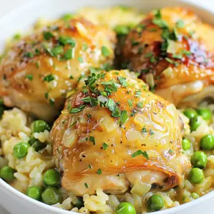 To make Creamy Smothered Chicken & Rice, you need a few simple items. Here&rsquo;s what you&rsquo;ll need: - Chicken: 4 boneless, skinless chicken thighs - Rice: 1 cup long-grain white rice - Vegetables: 1 medium onion (diced), 3 cloves garlic (minced), 1 cup frozen peas - Seasonings: 1 teaspoon dried thyme, 1 teaspoon paprika, salt, and pepper to taste - Liquid Ingredients: 2 cups low-sodium chicken broth, 1 cup heavy cream, 1 tablespoon olive oil Each ingredient plays a key role in making this dish rich and tasty. The chicken gives protein and flavor. The rice absorbs the broth and cream. The veggies add color and crunch. The seasonings tie all these together. Finally, the liquids create that creamy texture we love. Gather these items before you start cooking. Having everything ready makes the process smooth and fun! {{ingredient_image_1}} Searing the Chicken Start by heating olive oil in a large skillet over medium heat. Season the chicken thighs with salt, pepper, thyme, and paprika. Place the chicken in the skillet and sear for 5-6 minutes on each side. You want a nice golden brown color. Once done, remove the chicken and set it aside. Saut&eacute;ing the Onion and Garlic In the same skillet, add the diced onion. Saut&eacute; the onion for about 3-4 minutes until it turns translucent. Next, stir in the minced garlic and cook for an extra minute. This step fills your kitchen with a lovely aroma. Cooking the Rice Now, add the long-grain white rice to the skillet. Toast the rice with the onion and garlic for about 2 minutes. Stir it constantly to avoid burning. This adds depth to the flavor of the rice. Adding Chicken Broth Pour in 2 cups of low-sodium chicken broth, and bring it to a gentle boil. This is where the magic starts. Nestle the seared chicken thighs back into the skillet with the rice. Simmering the Dish Reduce the heat to low and cover the skillet. Let it simmer for 15-20 minutes. The rice will absorb the liquid and become tender. Keep an eye on it, so it doesn&rsquo;t stick. Thicken the Sauce After the rice is cooked, stir in 1 cup of heavy cream and 1 cup of frozen peas. Cook uncovered for another 5 minutes. This helps the sauce thicken slightly. Adjust the seasoning with salt and pepper as needed. The dish should be creamy and rich! Adjusting Seasoning To make the sauce perfect, taste it often. Add salt and pepper little by little. If you want more flavor, try adding a pinch of garlic powder or onion powder. A splash of lemon juice can brighten the dish too. Best Cooking Methods Use a large skillet for even cooking. Searing the chicken first gives it a nice crust. This adds flavor to the sauce. Cooking the rice in chicken broth boosts the taste. Let it simmer until the rice is tender. Stir in the cream last for a rich finish. Presentation Ideas Serve this dish in shallow bowls. A sprinkle of chopped parsley adds color. You can also add a lemon wedge on the side for a fresh touch. This makes the dish look appealing and bright. Side Dishes that Complement Pair this dish with steamed vegetables. Broccoli or green beans work well. A simple salad with a light dressing is also great. It adds freshness and balances the creamy chicken and rice. Pro Tips Perfectly Cooked Rice: Use a good quality long-grain rice and ensure you measure the liquid accurately to achieve fluffy rice every time. Flavor Boost: Enhance the flavor by adding a splash of white wine to the skillet after saut&eacute;ing the onions and garlic before adding the rice. Resting Time: Allow the dish to rest for a few minutes after cooking; this helps the flavors meld together and makes for a creamier sauce. Garnish for Freshness: Always finish with freshly chopped parsley or other herbs for a bright flavor and appealing presentation. {{image_2}} Alternatives for Chicken If you want to switch things up, use turkey thighs or even chicken breasts. You can also try tofu for a plant-based option. This makes the dish lighter but still creamy. Different Rice Options Long-grain white rice works well, but brown rice adds a nutty flavor. You might also consider jasmine or basmati rice for a fragrant twist. Each rice type gives its own taste and texture. Adding Spices To boost flavor, add spices like cumin or cayenne for heat. You can also use herbs like oregano or basil for a fresh touch. Experimenting with spices can make the dish your own. Incorporating Vegetables Adding vegetables like bell peppers or spinach can brighten the dish. You might mix in mushrooms for earthiness or carrots for sweetness. This not only adds color but also boosts nutrition. To keep your creamy smothered chicken and rice fresh, use the right containers. Glass or plastic containers with lids work best. Make sure the meal cools down to room temperature before sealing. This helps avoid moisture build-up inside the container. Store your dish in the fridge for up to four days. When you're ready to enjoy leftovers, the best method is to use the stove. Place the chicken and rice in a skillet over low heat. Add a splash of chicken broth or cream to help restore the creaminess. Stir gently and cover with a lid. Heat until it&rsquo;s warmed through, about 5 to 10 minutes. If you use a microwave, place it in a microwave-safe dish. Cover it with a damp paper towel to keep moisture in. Heat in short bursts of 30 seconds, stirring in between, until hot. This keeps the dish creamy and tasty. What is the best type of chicken for this recipe? I recommend using boneless, skinless chicken thighs. They stay juicy and tender. Thighs also soak up the flavors better than chicken breasts. If you prefer chicken breasts, they work too. Just cook them for less time, so they don&rsquo;t dry out. Can I use brown rice instead of white rice? Yes, you can use brown rice. However, it takes longer to cook. Brown rice needs about 40-45 minutes to become tender. You may need to add more broth or water to help it cook. The dish will still be creamy and delicious! How can I make this recipe lighter? To lighten this dish, use less heavy cream or substitute with half-and-half. You can also use skinless chicken breasts instead of thighs. Another option is to add more veggies like spinach or mushrooms. These changes keep the dish tasty while cutting calories. This article covered all you need to know for a tasty chicken dish. We discussed key ingredients, preparation steps, and tips to make it perfect. You learned how to adjust flavors and even explored different variations. Storing leftovers and reheating tips help keep your meal fresh and creamy. Enjoy creating your dish! Experiment and make it your own. Happy cooking!
