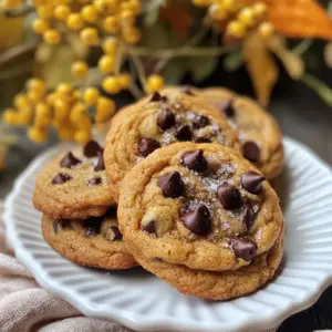 For these tasty cookies, you will need: - 1 cup unsalted butter - 1 cup pumpkin puree - 1 cup brown sugar, packed - 1/2 cup granulated sugar - 1 large egg - 1 teaspoon vanilla extract - 2 cups all-purpose flour - 1 teaspoon baking soda - 1 teaspoon baking powder - 1 teaspoon ground cinnamon - 1/2 teaspoon nutmeg - 1/4 teaspoon ground ginger - 1/2 teaspoon salt - 1 cup semi-sweet chocolate chips - 1/2 cup chopped walnuts (optional) You can swap some ingredients if needed. Here are a few ideas: - Use salted butter instead of unsalted. Just cut back on added salt. - Replace pumpkin puree with applesauce for a different flavor. - For a vegan option, use a flax egg instead of the large egg. - Swap out semi-sweet chocolate chips for dark chocolate for a richer taste. - Use almond flour in place of all-purpose flour for a gluten-free choice. Selecting the best ingredients makes a big difference in flavor. Here are my tips: - Choose real pumpkin puree, not pumpkin pie filling; it has added sugar and spices. - Look for fresh spices; they should smell strong and aromatic. Old spices lose flavor. - Select high-quality chocolate chips; they should melt well and taste great. - For butter, choose a brand that uses simple ingredients. It improves the cookie's taste. - When buying flour, check the packaging date; fresher flour gives better results. {{ingredient_image_1}} To brown the butter, start with unsalted butter in a medium saucepan. Heat it over medium heat. Watch it closely and swirl the pan now and then. In about 5 to 7 minutes, the butter will turn a light golden brown. You will also smell a nice nutty aroma. Once this happens, take it off the heat and let it cool for a few minutes. This step adds a rich flavor to your cookies. In a large bowl, mix the cooled browned butter with pumpkin puree. Add in brown sugar and granulated sugar. Use a whisk to mix everything until it is smooth. Next, crack in a large egg and pour in a teaspoon of vanilla extract. Stir until all the wet ingredients blend well together. In another bowl, whisk together the dry ingredients: flour, baking soda, baking powder, cinnamon, nutmeg, ginger, and salt. This will help the cookies rise and taste great. After mixing your wet and dry ingredients, combine them carefully. Stir until just mixed; don&rsquo;t overdo it! Fold in your semi-sweet chocolate chips and walnuts if you like. Next, cover the bowl with plastic wrap. Pop it in the fridge for at least 30 minutes. Chilling the dough helps the cookies keep their shape while baking, making them even better! To make soft and chewy cookies, follow these tips: - Use Browned Butter: Browned butter adds depth and richness. - Do Not Overmix: Mix until just combined to keep the cookies soft. - Chill the Dough: Chilling helps the cookies retain their shape and stay chewy. Avoid these pitfalls for perfect cookies: - Skipping the Chill: Chilling the dough is key for a good texture. - Incorrect Oven Temperature: Always preheat your oven to 350&deg;F. - Overbaking: Watch the cookies closely. Remove them when edges are lightly brown. For the best cookie experience, try these storage tips: - Store in an Airtight Container: This keeps cookies soft and fresh. - Add a Slice of Bread: Place a slice of bread in the container to maintain moisture. - Serve Warm: Warm cookies are delicious. Microwave for a few seconds before serving. Feel free to stack your cookies on a pretty plate. A sprinkle of cinnamon sugar adds a nice touch! Pro Tips Brown the Butter Correctly: Make sure to watch the butter closely while browning. Swirl the pan occasionally to ensure even cooking and prevent burning. Use Fresh Spices: For the best flavor, use fresh ground spices. They can significantly enhance the taste of your cookies. Chill the Dough: Don&rsquo;t skip the chilling step! It helps the cookies maintain their shape and enhances the flavors. Experiment with Mix-Ins: Feel free to customize your cookies by adding different mix-ins like dried cranberries or white chocolate chips for a unique twist. {{image_2}} You can easily change this recipe to make it vegan. Instead of butter, use coconut oil. Melt it just like you would the butter. For the egg, use a flax egg. Mix one tablespoon of ground flaxseed with two and a half tablespoons of water. Let it sit for five minutes to thicken. This swap keeps the cookies moist and yummy. To make these cookies gluten-free, swap all-purpose flour with gluten-free flour. Make sure to choose a blend that works well for baking. You can also add a bit of xanthan gum for better texture. This mix will keep your cookies soft and chewy. You can add more flavor to these cookies. Try adding: - Extra spices: A pinch of cardamom or allspice can boost the taste. - Citrus zest: Grating some orange or lemon zest adds a bright note. - Different chips: Use dark chocolate chips or even white chocolate for variety. - Nuts or seeds: Chopped pecans or pumpkin seeds add crunch and nutrition. These tweaks make your cookies unique and exciting. Feel free to mix and match! Store your cookies in an airtight container. This keeps them soft and fresh. Use parchment paper to separate layers. You can stack them, but make sure they don&rsquo;t stick. Keep the container at room temperature for up to a week. If you want to keep them longer, refrigeration is a good option. You can freeze cookie dough before baking. Scoop the dough onto a baking sheet lined with parchment. Freeze the dough balls for about an hour. Once firm, transfer them to a freezer bag. Label the bag with the date. The dough can last up to three months in the freezer. When ready to bake, no need to thaw. Just add a couple of extra minutes to the baking time. For the best taste, enjoy cookies within a few days. If you want to keep them longer, consider freezing. Avoid storing cookies in a warm place. Humidity can make them soggy. Use a cookie jar with a tight lid for short-term storage. Adding a slice of bread in the jar helps keep cookies soft. This works like magic! No, you should not use pumpkin pie filling. Pumpkin pie filling has added spices and sugar. This can change the taste and texture of your cookies. Always use pure pumpkin puree for the best results. This gives your cookies a rich pumpkin flavor without extra sweetness. To reduce the sweetness, cut back on both sugars. Use 3/4 cup of brown sugar and 1/4 cup of granulated sugar. You can also add a pinch of salt to balance the flavors. If you want, try using dark chocolate chips. They are less sweet than semi-sweet chips. To reheat cookies, use your oven. Preheat it to 350&deg;F (175&deg;C). Place the cookies on a baking sheet. Heat them for about 5 minutes. This will make them warm and soft again. You can also use the microwave. Just heat them for 10-15 seconds. Enjoy your warm cookies with a glass of milk! Understanding the right ingredients and methods is key to perfect cookies. We explored tips, tricks, and variations to elevate your brown butter pumpkin chocolate chip cookies. You learned how to choose quality ingredients and avoid common baking mistakes. Use these insights to create soft, chewy cookies that everyone will love. Always remember, the joy of baking is in sharing your treats. Now, grab your tools and start baking those perfect cookies!