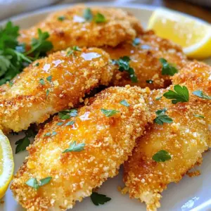 You need 4 boneless, skinless chicken breasts. These are the star of the dish. Make sure they are fresh for the best flavor. If you can, choose organic chicken. It tastes better and is good for you. For the crispy coating, gather these items: - 1 cup grated Parmesan cheese - 1 cup panko breadcrumbs - 1/2 cup all-purpose flour - 2 large eggs - 2 tablespoons Dijon mustard The Parmesan gives a rich flavor, while the panko adds crunch. Flour helps the coating stick. The egg and mustard mix binds everything together. You will also need some key seasonings: - 1 teaspoon garlic powder - 1 teaspoon onion powder - 1 teaspoon dried Italian herbs (oregano, basil, thyme) - 1/2 teaspoon black pepper - 1/2 teaspoon salt These spices make your chicken burst with flavor. Garlic and onion powder add depth. The dried herbs give a nice touch of Italian flair. Remember, seasoning is key! {{ingredient_image_1}} Start by preheating your oven to 400&deg;F (200&deg;C). This high heat helps the chicken get crispy. Next, line a baking sheet with parchment paper. This will stop the chicken from sticking and make clean-up easy. In a shallow bowl, mix the dry ingredients. Combine 1 cup of grated Parmesan cheese and 1 cup of panko breadcrumbs. Add 1 teaspoon of garlic powder, 1 teaspoon of onion powder, and 1 teaspoon of dried Italian herbs. Sprinkle in 1/2 teaspoon of black pepper and 1/2 teaspoon of salt. Stir well to blend the flavors. Set up your breading station. Place 1/2 cup of all-purpose flour in one shallow dish. In another, whisk together 2 large eggs and 2 tablespoons of Dijon mustard until smooth. Take a chicken breast and coat it in flour. Shake off any extra flour. Then, dip the floured chicken into the egg mixture, letting the excess drip off. Press the chicken into the Parmesan-panko mixture. Make sure it&rsquo;s coated well on both sides. Place the breaded chicken on the prepared baking sheet. Repeat this for all chicken breasts. Once done, lightly spray or drizzle the chicken with cooking spray or olive oil. This helps the coating get golden and crispy. Bake the chicken for 25-30 minutes. You want the chicken to cook through, reaching an internal temperature of 165&deg;F (74&deg;C). The coating should turn golden brown and crispy. When the chicken is done, take it out and let it rest for about 5 minutes. This helps keep it juicy and tasty. Enjoy your Copycat Parmesan Crusted Chicken! To make your chicken super crispy, use panko breadcrumbs. They are light and airy. Mix them with grated Parmesan cheese for great flavor. Lightly spray the chicken with cooking oil before baking. This helps the crust get golden brown. Bake it on a wire rack, if you have one, for better air flow. Seasoning is key to great taste. I use garlic powder and onion powder for depth. Dried Italian herbs give that warm, herby flavor. Don&rsquo;t forget to add salt and black pepper. You can adjust these to your taste. Coat each chicken piece well in the seasoning mix for even flavor. Serve your chicken hot, right out of the oven. A white plate makes the golden crust pop. Add a sprinkle of fresh parsley for color. Lemon wedges on the side give a nice zing. You can pair it with a fresh salad or roasted veggies. This makes a balanced meal that everyone will love. Pro Tips Use Fresh Herbs: Fresh herbs can enhance the flavor profile significantly; consider using fresh basil or parsley for a vibrant taste. Let the Chicken Rest: Allowing the chicken to rest after baking helps retain its juices, resulting in a more tender and flavorful bite. Experiment with Spices: Feel free to add your favorite spices to the breadcrumb mixture, such as paprika or cayenne, for a spicy kick. Ensure Even Coating: When breading the chicken, make sure to press firmly into the breadcrumb mixture for an even and crispy coating. {{image_2}} If you want to spice things up, add heat to your chicken. You can mix in some cayenne pepper or red pepper flakes with the Parmesan and breadcrumbs. Start with a teaspoon and adjust to your taste. This adds a nice warmth without overpowering the dish. You can also serve the chicken with a spicy dipping sauce, like sriracha or buffalo sauce, for a fun twist. For those who need gluten-free meals, you can still enjoy this recipe. Swap the panko breadcrumbs with gluten-free breadcrumbs. You can also use ground almonds or crushed gluten-free cornflakes. Make sure the Dijon mustard is gluten-free too. With these simple changes, you can make a tasty, gluten-free Parmesan crusted chicken. While Parmesan is a star in this dish, you can try other cheeses. Grated pecorino Romano adds a sharp flavor. If you prefer a milder taste, use mozzarella or even cheddar. Mixing cheeses can create unique flavors too, so feel free to experiment. Just remember, the cheese should be grated or finely shredded for the best coating. To keep your Parmesan crusted chicken fresh, let it cool first. Place the leftovers in an airtight container. This helps lock in moisture and flavor. Store it in the fridge for up to three days. If you want it to last longer, freezing is a great option. When you are ready to enjoy your leftovers, reheating is key. The best way is to use an oven. Preheat it to 350&deg;F (175&deg;C) and place the chicken on a baking sheet. Cover it with foil to prevent drying out. Heat for about 15-20 minutes, or until warm. You can also use a microwave, but it might make the crust softer. Freezing is simple and effective. Wrap each piece of chicken tightly in plastic wrap. Then place them in a freezer-safe bag or container. This helps prevent freezer burn. You can freeze the chicken for up to three months. When you're ready to eat, thaw it overnight in the fridge before reheating. Enjoy your tasty meal anytime! Yes, you can use chicken thighs instead of breasts. Chicken thighs have more fat. This makes them juicier and more flavorful. Thighs also stay tender during cooking. Just make sure to adjust the cooking time slightly. Cook thighs for about 30-35 minutes at 400&deg;F. Always check that they reach 165&deg;F to ensure they are safe to eat. To make this recipe healthier, use whole wheat panko instead of regular panko. This adds fiber and nutrients. You can also reduce the cheese by half. Use less oil when baking. Try baking the chicken without cooking spray. You can also add a side of fresh veggies or a salad for extra nutrients. Parmesan crusted chicken pairs well with many sides. Try a simple green salad with lemon vinaigrette. Roasted vegetables like broccoli, carrots, or asparagus work great too. Mashed potatoes or quinoa are good for a hearty meal. You can also serve it with a light pasta dish. Yes, you can make this in an air fryer. Preheat your air fryer to 375&deg;F. Place the breaded chicken in the basket in a single layer. Cook for about 15-20 minutes. Flip halfway through for even crispiness. Check that the internal temperature reaches 165&deg;F. Enjoy your crispy chicken! This blog post covered everything you need for crispy Parmesan-crusted chicken. We explored key ingredients like fresh chicken, coatings, and seasonings. I shared step-by-step instructions and tips for perfect results. You can even try spicy or gluten-free variations. Don't forget about storage and reheating techniques for leftovers. In the end, with these tips, your chicken will impress! Enjoy your cooking adventure.