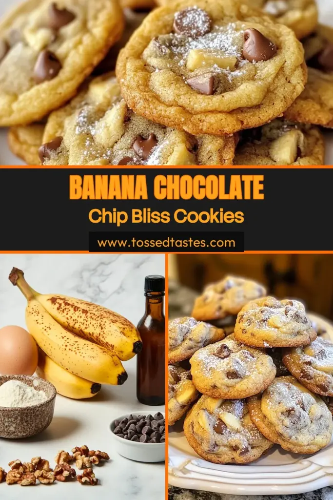 Discover how to make delicious banana chocolate chip cookies that everyone will love! This easy cookie recipe combines ripe bananas and semi-sweet chocolate chips for a heavenly chocolate chip dessert. Try these healthy banana cookies today and enjoy homemade cookies with bananas that are perfect for any occasion. Bake a batch and share the joy! Your taste buds will thank you. #BananaChocolateChipCookies #EasyCookieRecipe #HealthyBananaCookies #ChocolateChipDessert