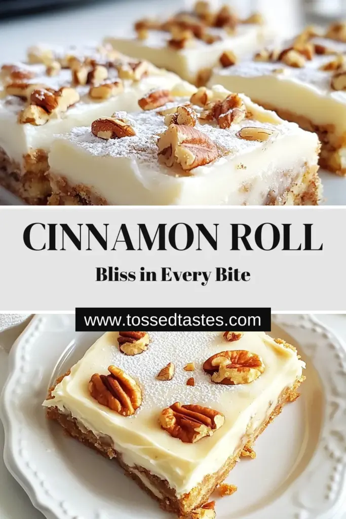 Indulge in the deliciousness of Cinnamon Roll Bliss Bars, a perfect twist on traditional homemade cinnamon rolls. These cream cheese frosted bars are easy to make and ideal for a sweet treat. Enjoy these easy cinnamon oat bars as delightful cinnamon dessert squares that everyone will love. Don’t miss out on baking these heavenly bars—save this recipe now! #CinnamonRollBars #CreamCheeseFrostedBars #CinnamonDessertSquares #EasyCinnamonOatBars