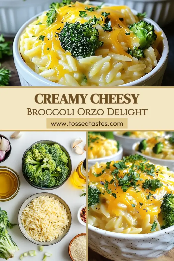 Discover the ultimate comfort dish with this One-Pot Broccoli Cheddar Orzo recipe! Perfect for busy weeknights, this creamy orzo dish combines sharp cheddar, fresh broccoli, and flavorful spices for a delicious vegetarian orzo dinner. Simple and hearty, it's one of the best easy orzo recipes you'll ever try! Save this Broccoli Cheese Pasta recipe for your next meal and impress your family tonight. #OnePotMeals #EasyRecipes #Vegetarian #PastaLovers
