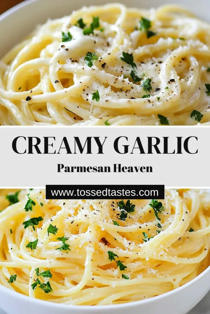 Discover the ultimate creamy garlic parmesan spaghetti, an easy spaghetti recipe that elevates any meal! This quick pasta dish features a rich garlic spaghetti sauce combined with parmesan cheese for the perfect indulgence. Perfect for busy weeknights, this savory dish can be whipped up in just 20 minutes. Impress your family with this delicious parmesan cheese pasta recipe tonight. Save this recipe for a cozy dinner! #Spaghetti #PastaRecipe #GarlicLovers #EasyDinner