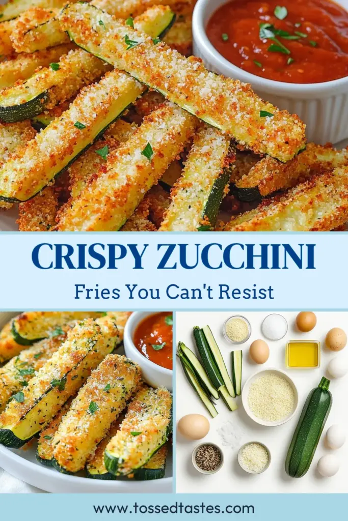 Discover the perfect Crispy Zucchini Fries Recipe that will satisfy your cravings for Healthy Zucchini Snacks! These Parmesan Zucchini Fries are baked to perfection, making them a delicious guilt-free appetizer. Easy to prepare and packed with flavor, these Baked Zucchini Fries are a must-try. Grab the full recipe and impress your guests at your next gathering. Save now and elevate your snacking game! #ZucchiniFries #HealthySnacks #EasyAppetizers #BakedZucchini
