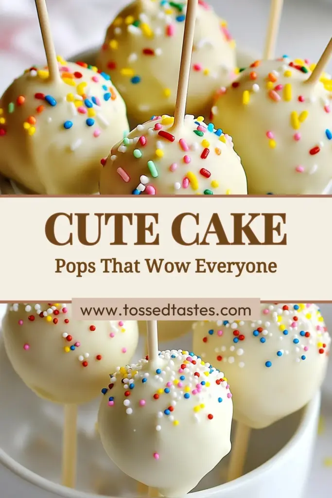 Indulge in this easy cake pops recipe that will wow friends and family! These homemade cake pops are made from a delicious vanilla cake mix and only require a few simple ingredients. Perfect for parties, they’re a fun dessert idea that everyone will love! Decorated cake pops are customizable with your favorite toppings. Try this delightful vanilla cake pops recipe today and impress your guests! Save this for later! #CakePops #DessertIdeas #HomemadeTreats #BakingFun